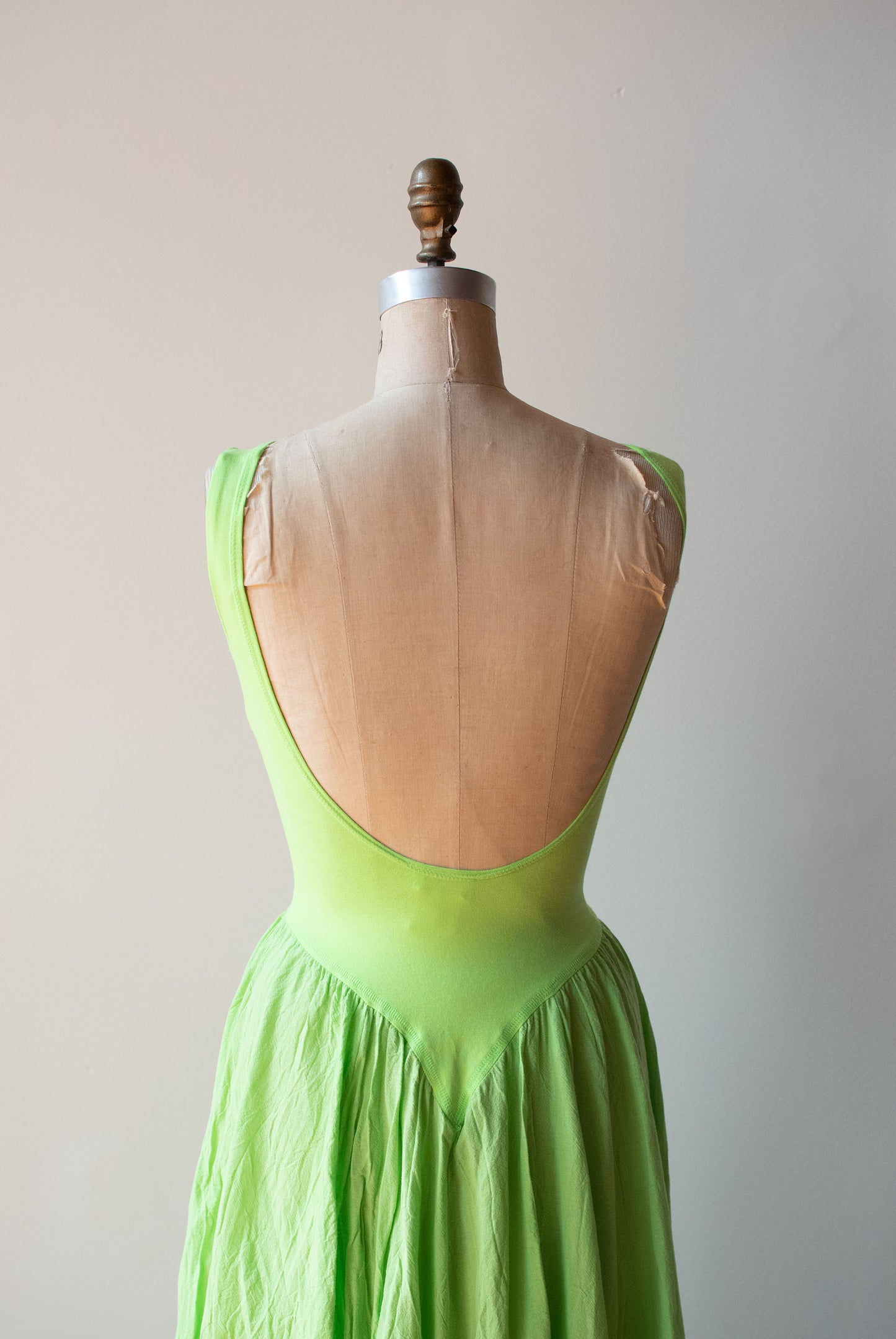 1990s Neon Green Dress