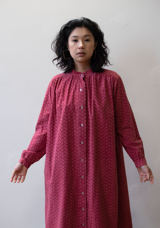 1970s Pink Paisley Flannel Dress | Marimekko
