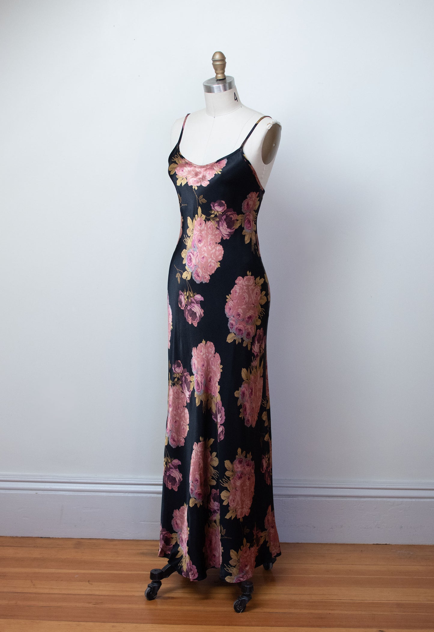 1990s Satin Floral Print Dress | Betsey Johnson