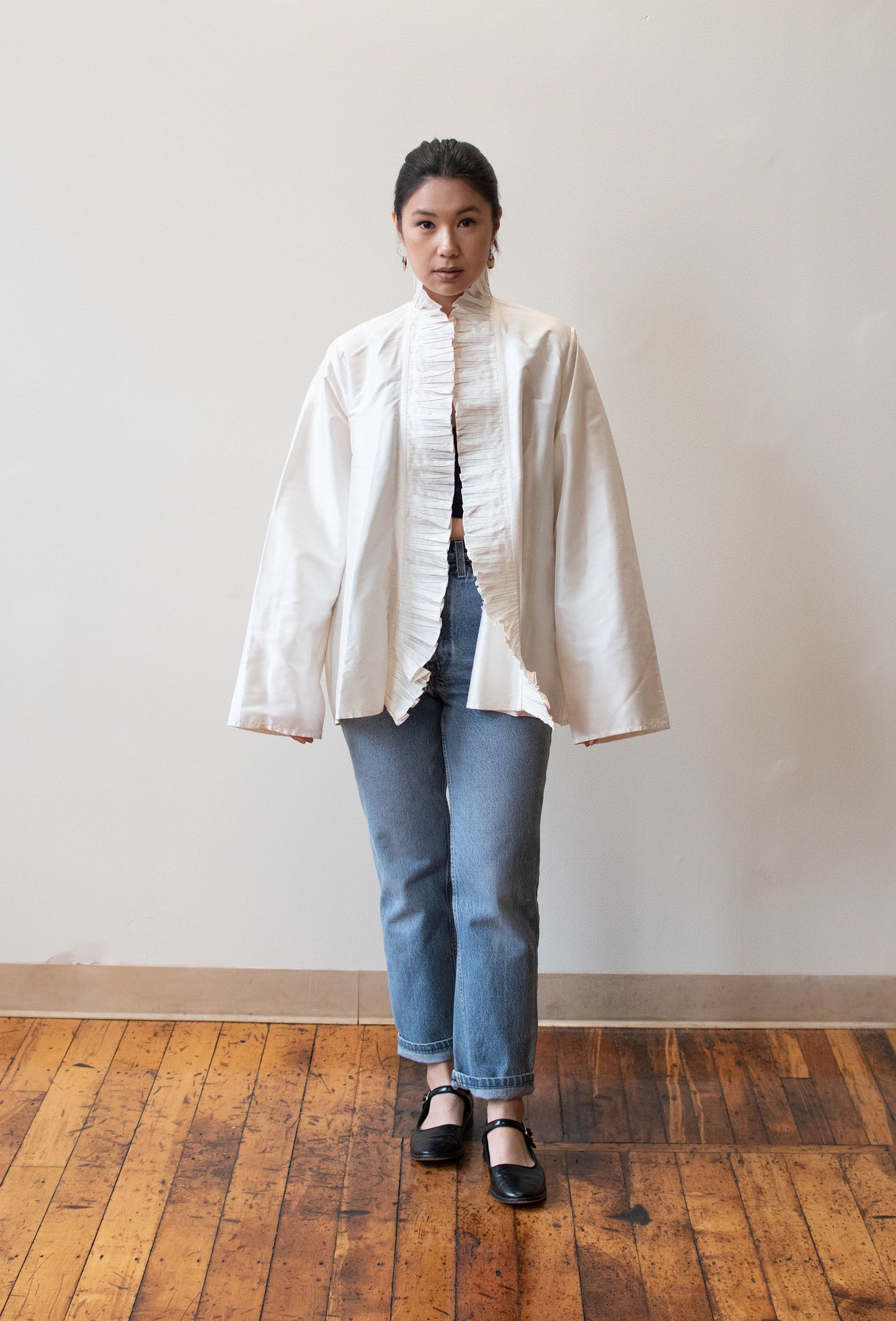 White Silk Jacket | Mary Ann Restivo