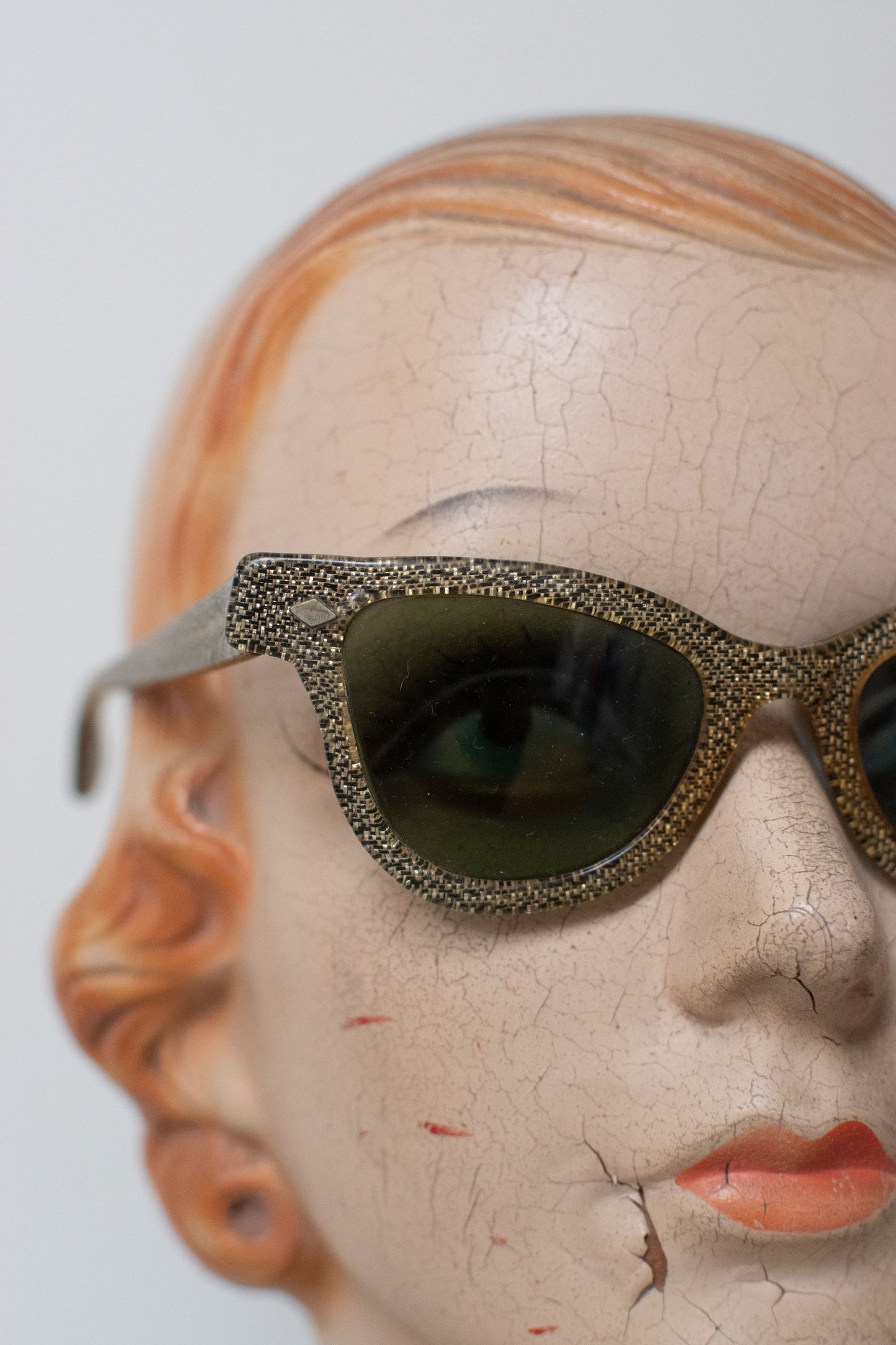 1950s Sunglasses | Black & Gold Confetti