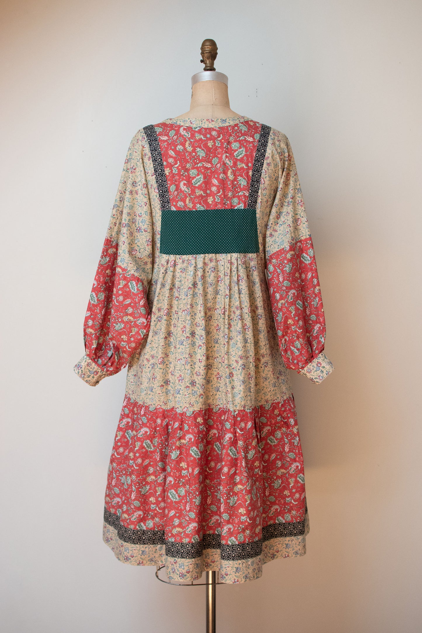 1980s Mixed Floral Print Dress