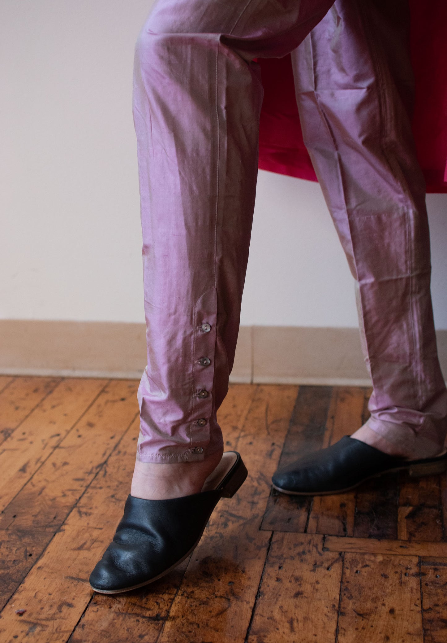 Pink Silk Pants | Romeo Gigl
