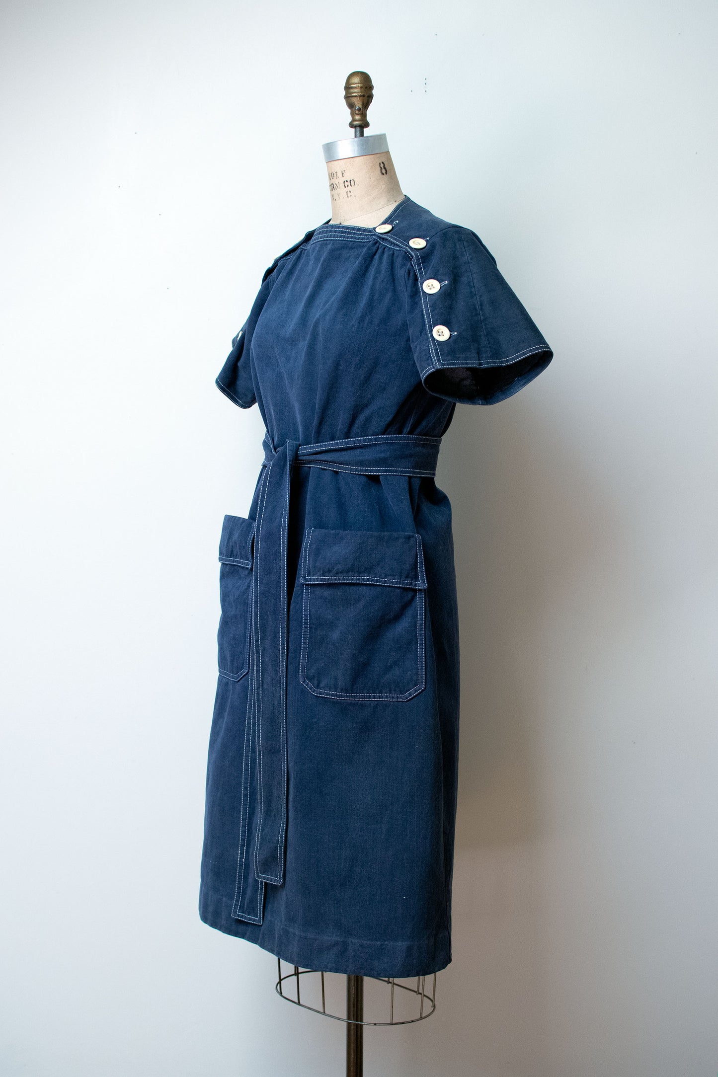 1970s Brushed Denim Dress