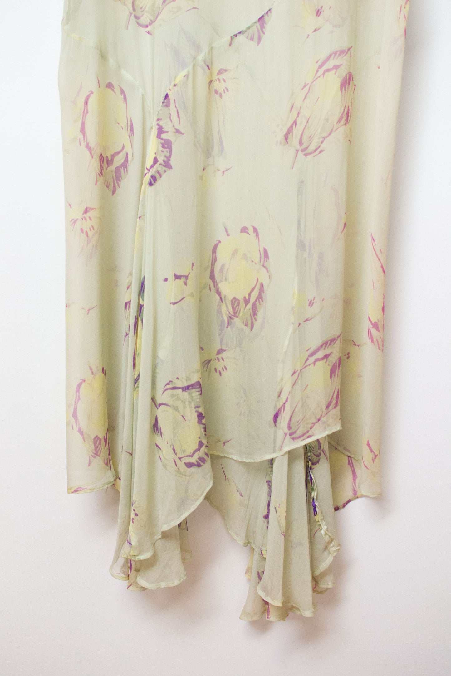1920s Floral Print Chiffon Dress | AS IS