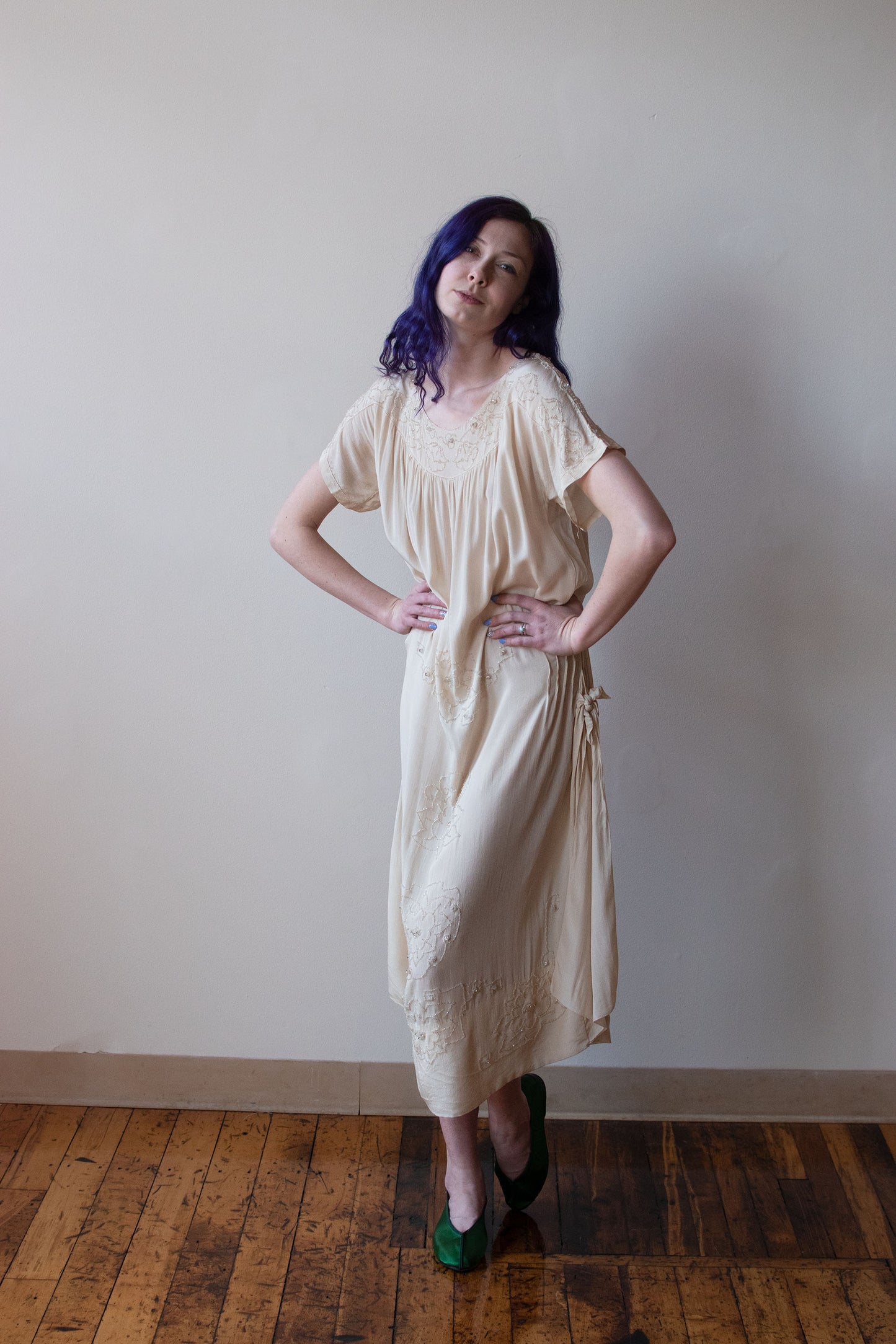 1920s Beaded Silk Dress