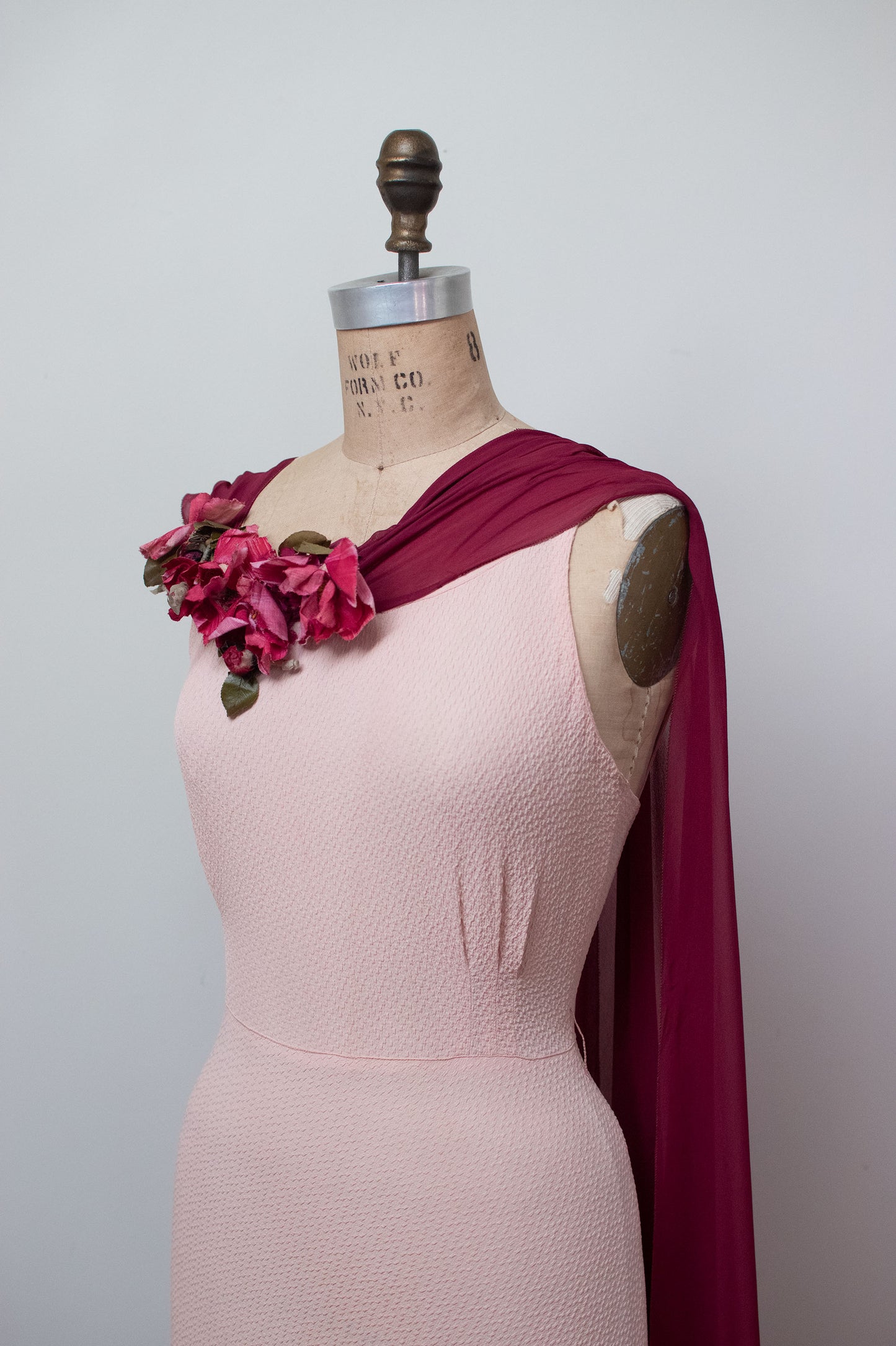 1930s Pink Crepe Gown