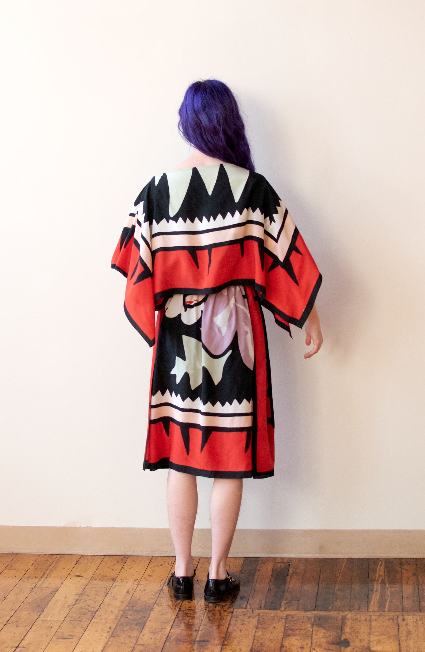 1980s Printed Silk Dress | Michael Vollbracht
