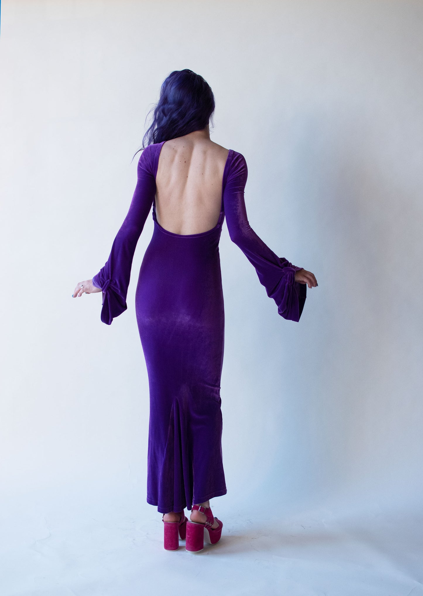 1990s Purple Velvet Dress