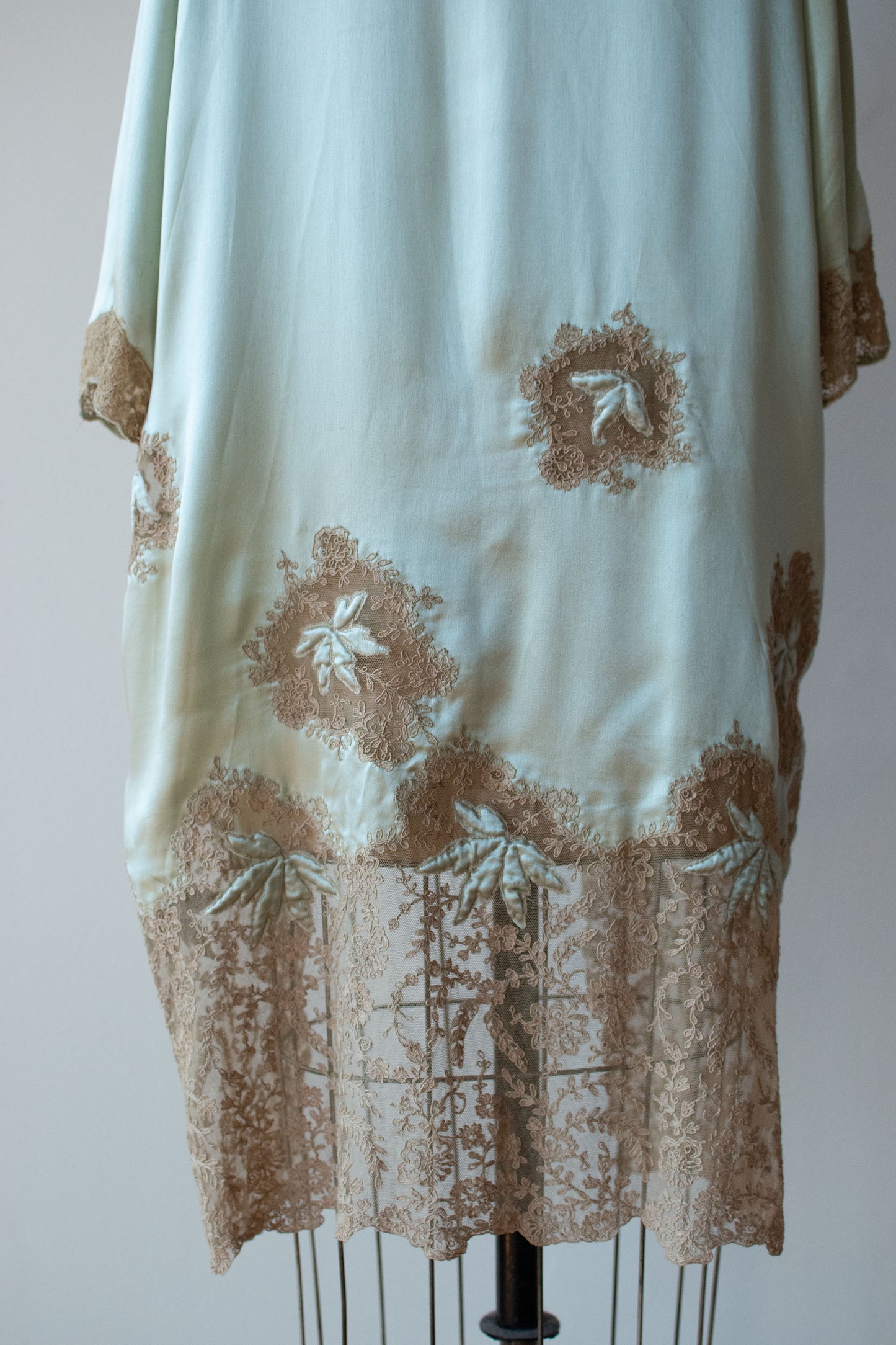 1920s Pistachio Silk Robe