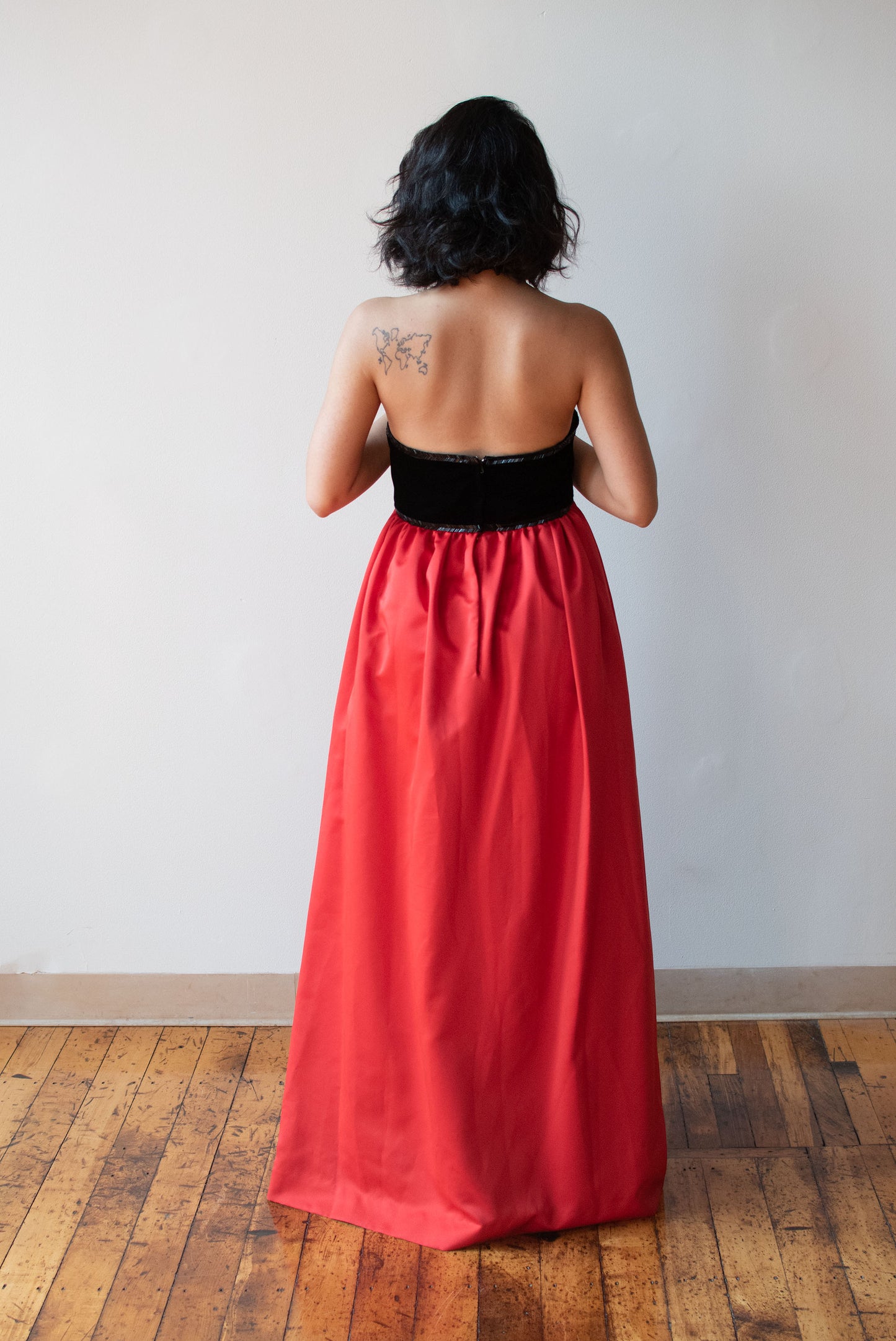 Red & Black Gown | Victor Costa