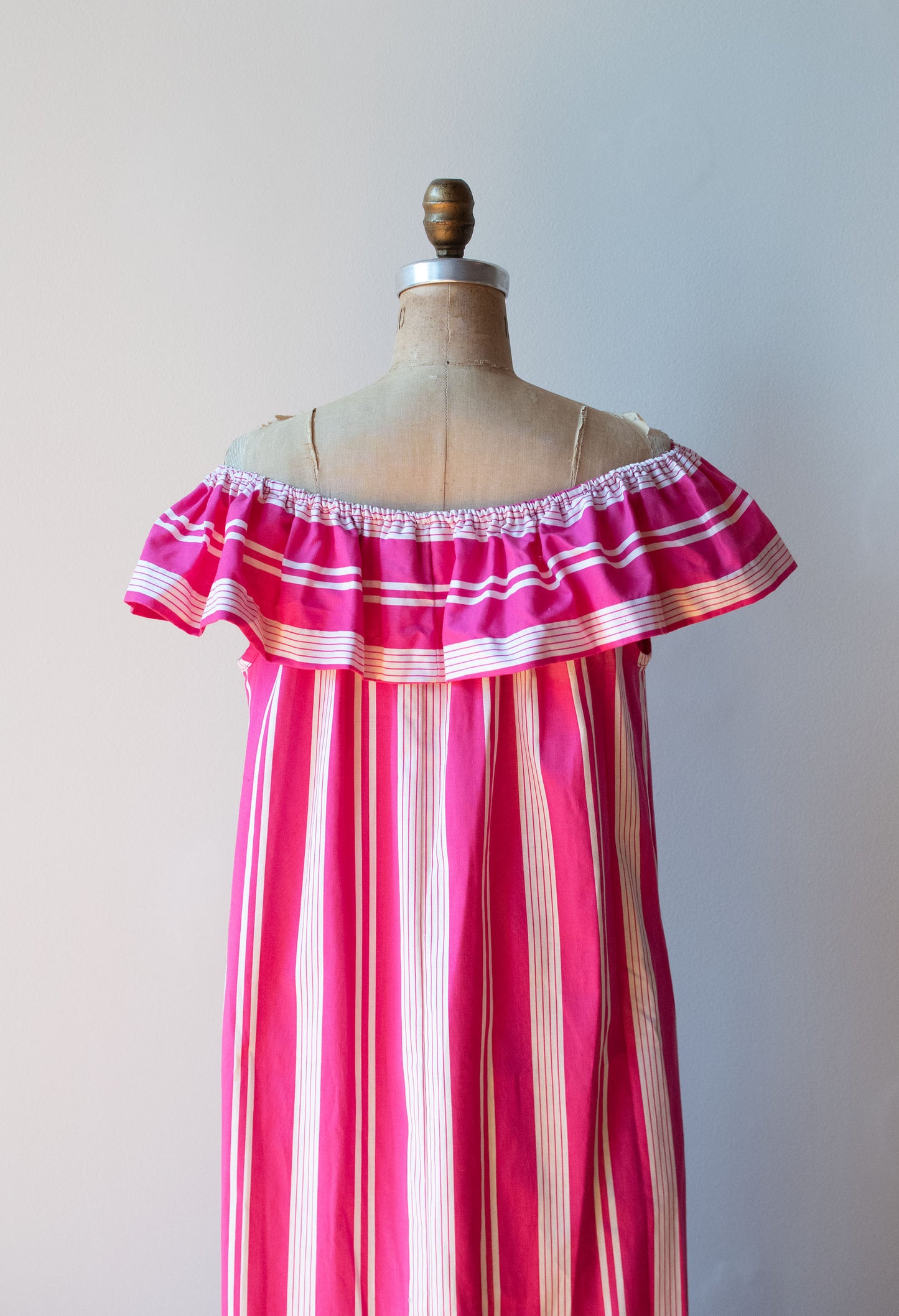 1980s Pink Striped Dress | David Brown