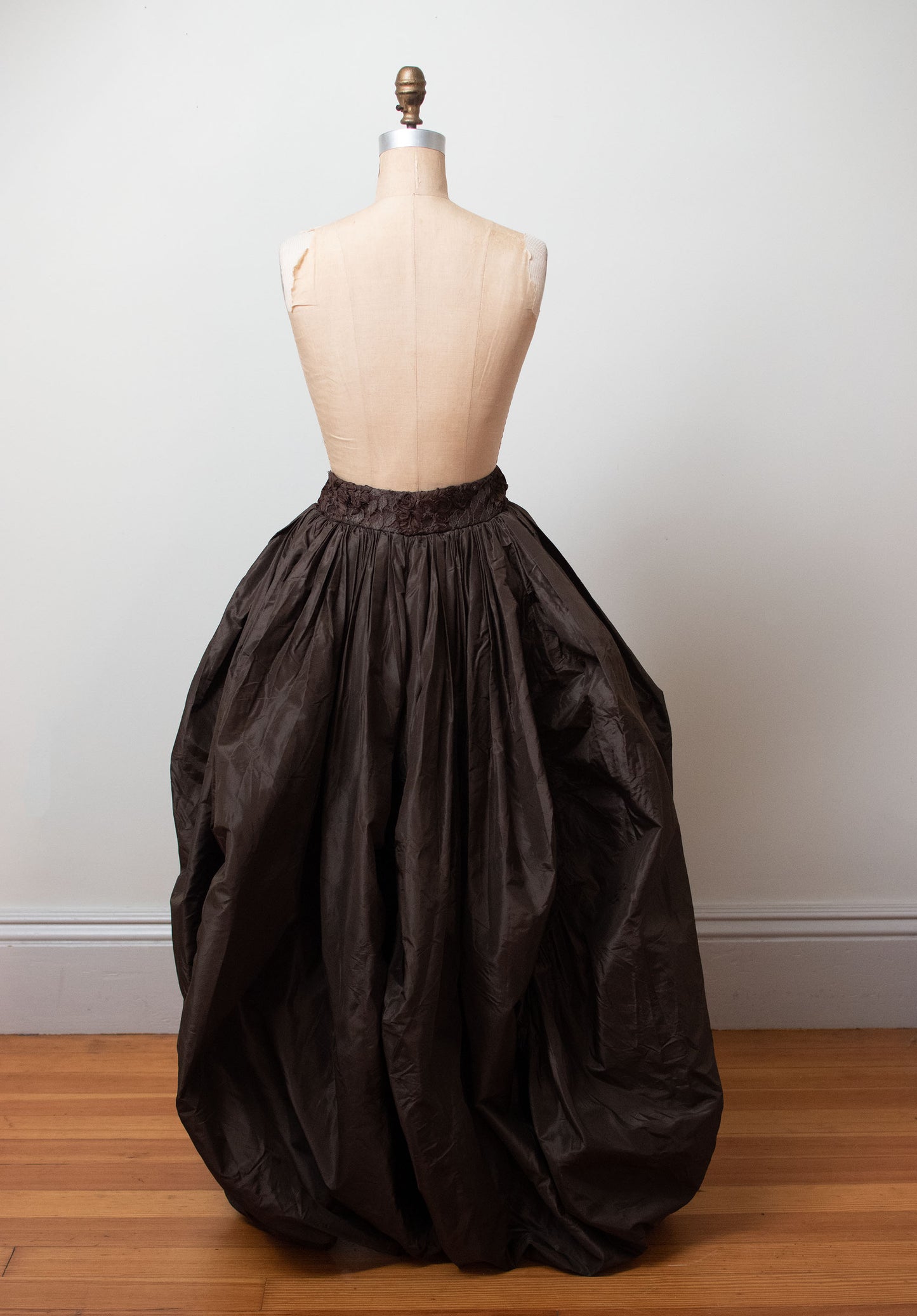 1980s Brown Silk Overskirt