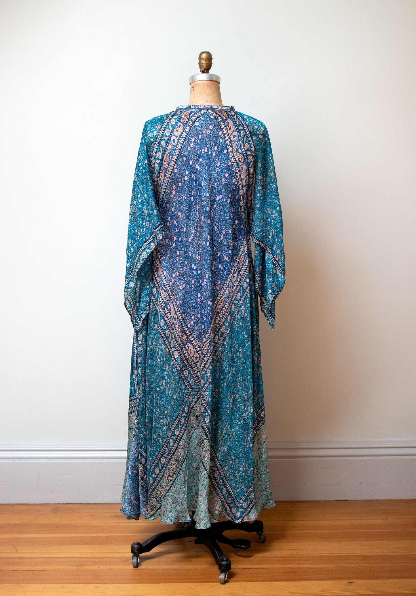 1970s Block Print Silk Dress | Zodiac