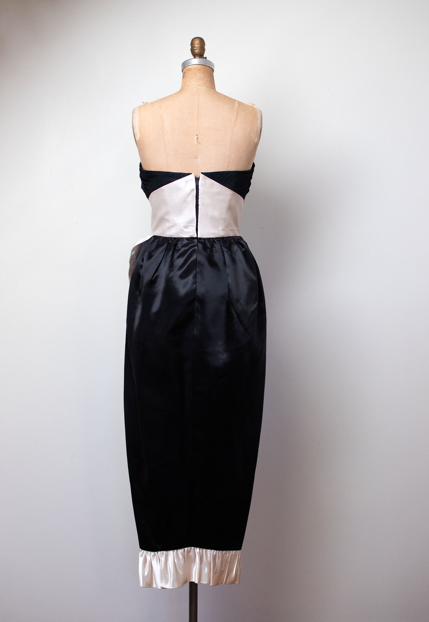 1970s Ruffled Satin Gown