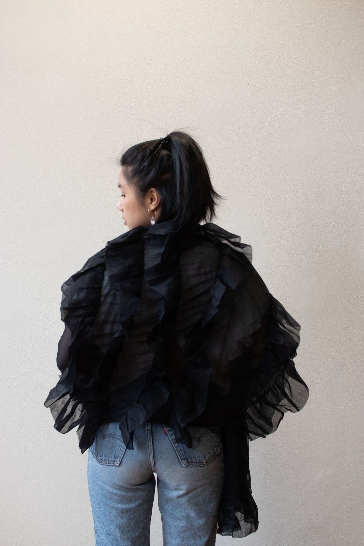 Shawl Ruffle Ruffled Black Shawl – Female Hysteria Vintage