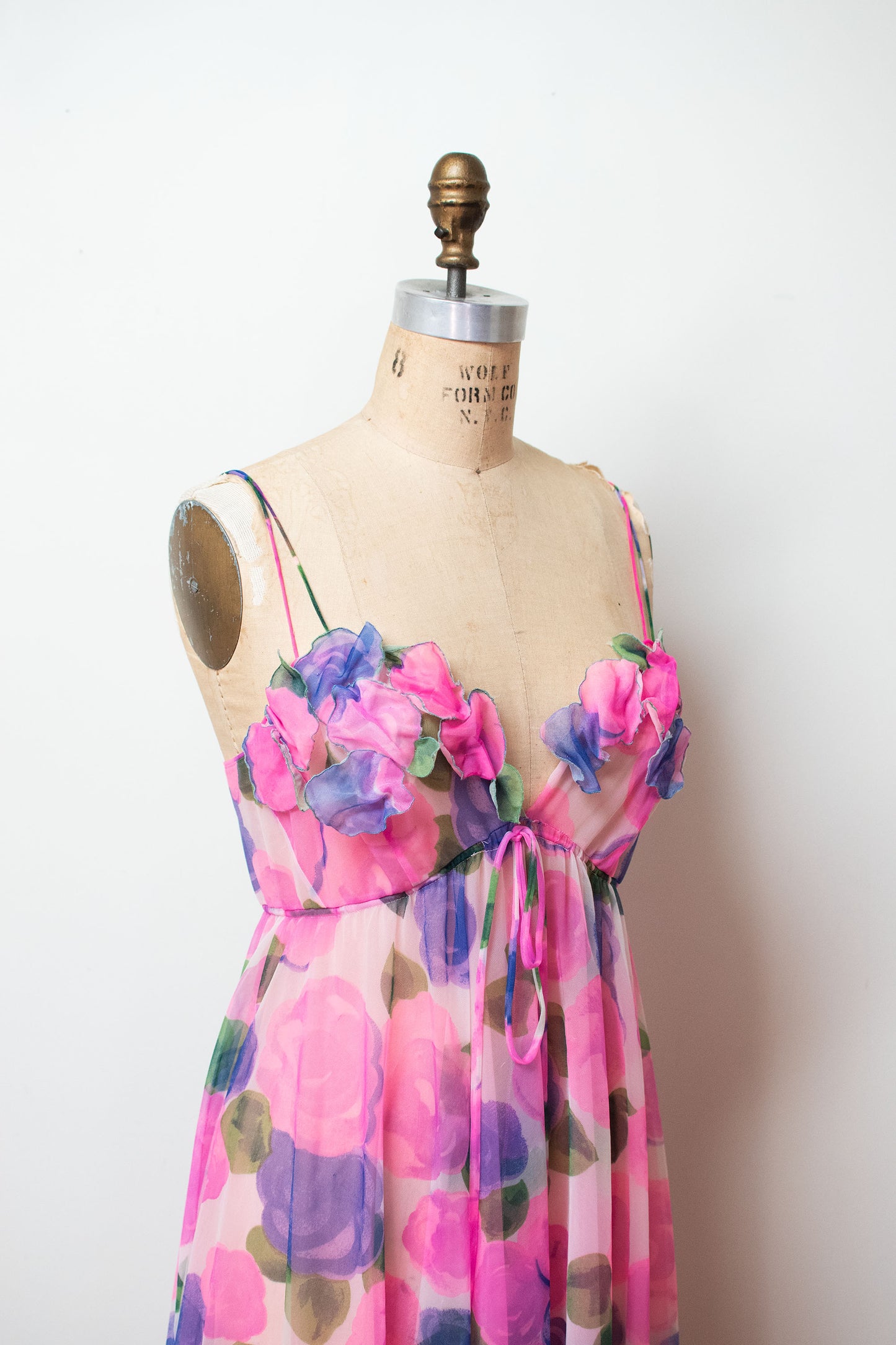 1960s Floral Print Nightgown