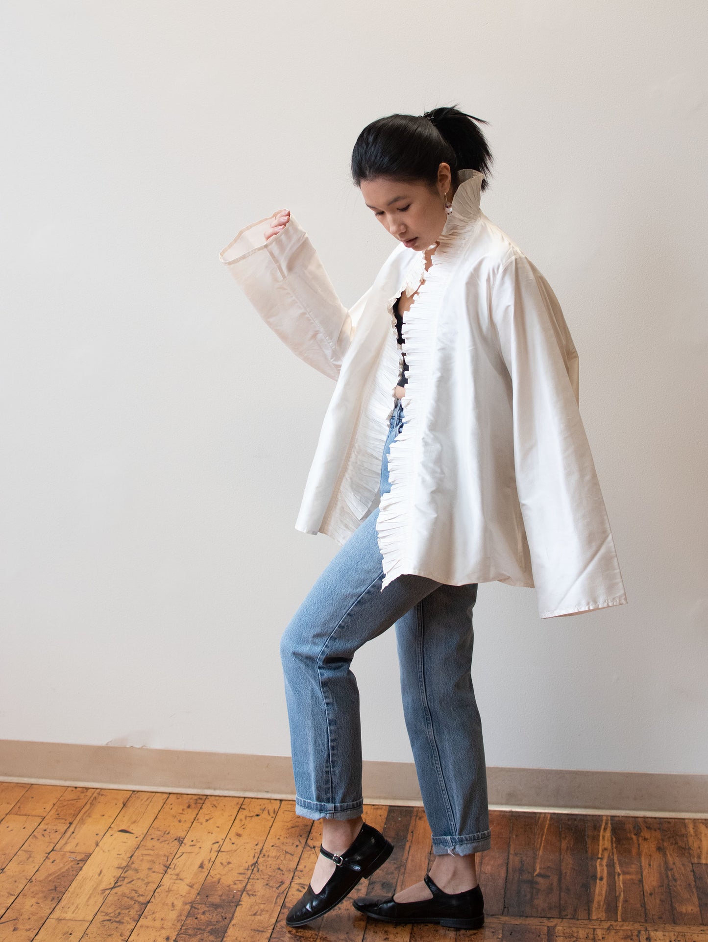 White Silk Jacket | Mary Ann Restivo