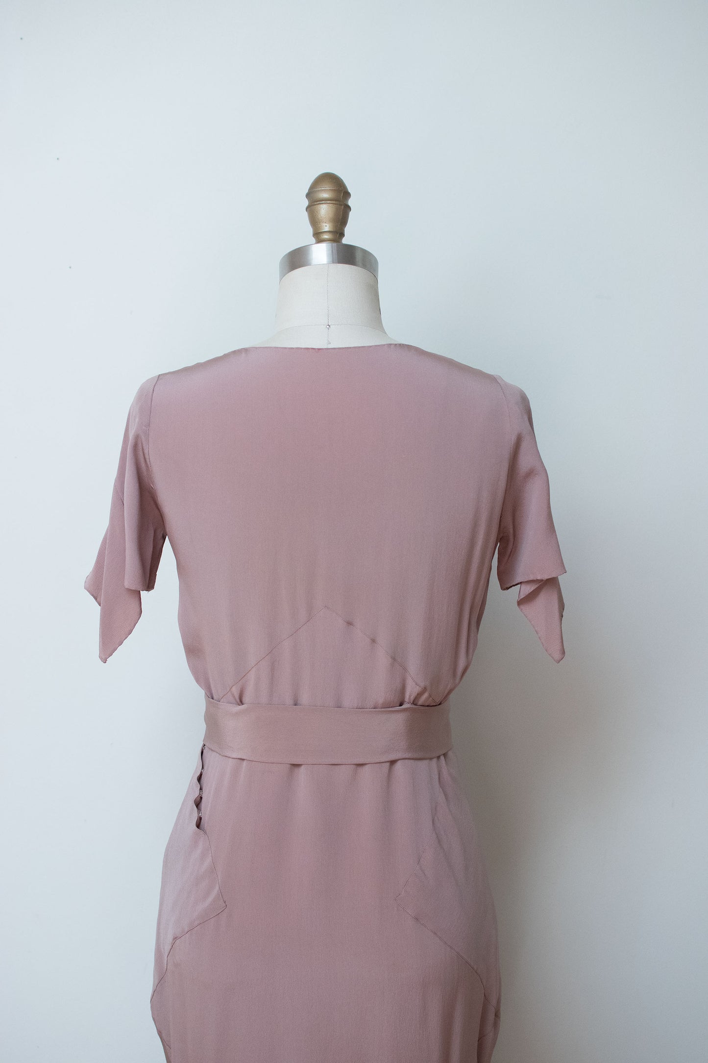 1930s Mauve Silk Dress