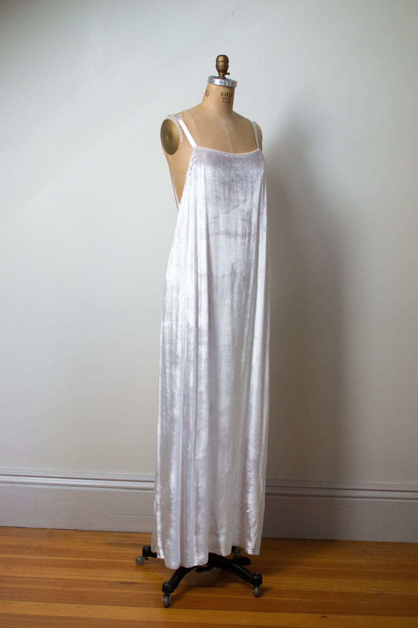 1990s White Velvet Dress | Katayone Adeli