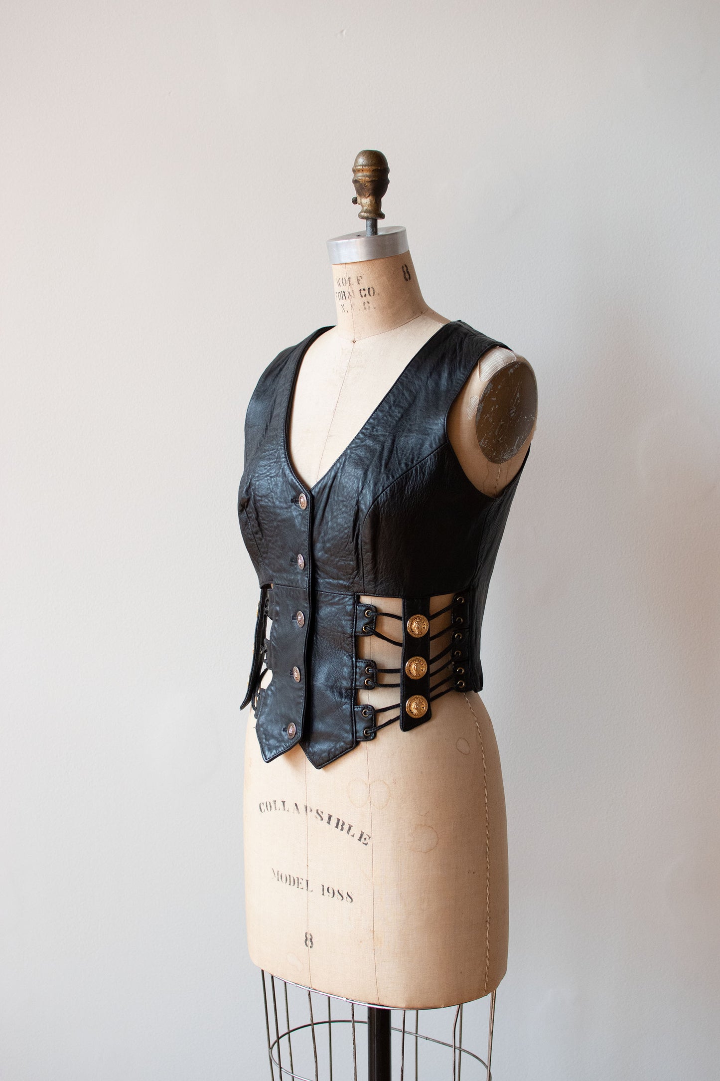 1990s Leather Vest | Cache