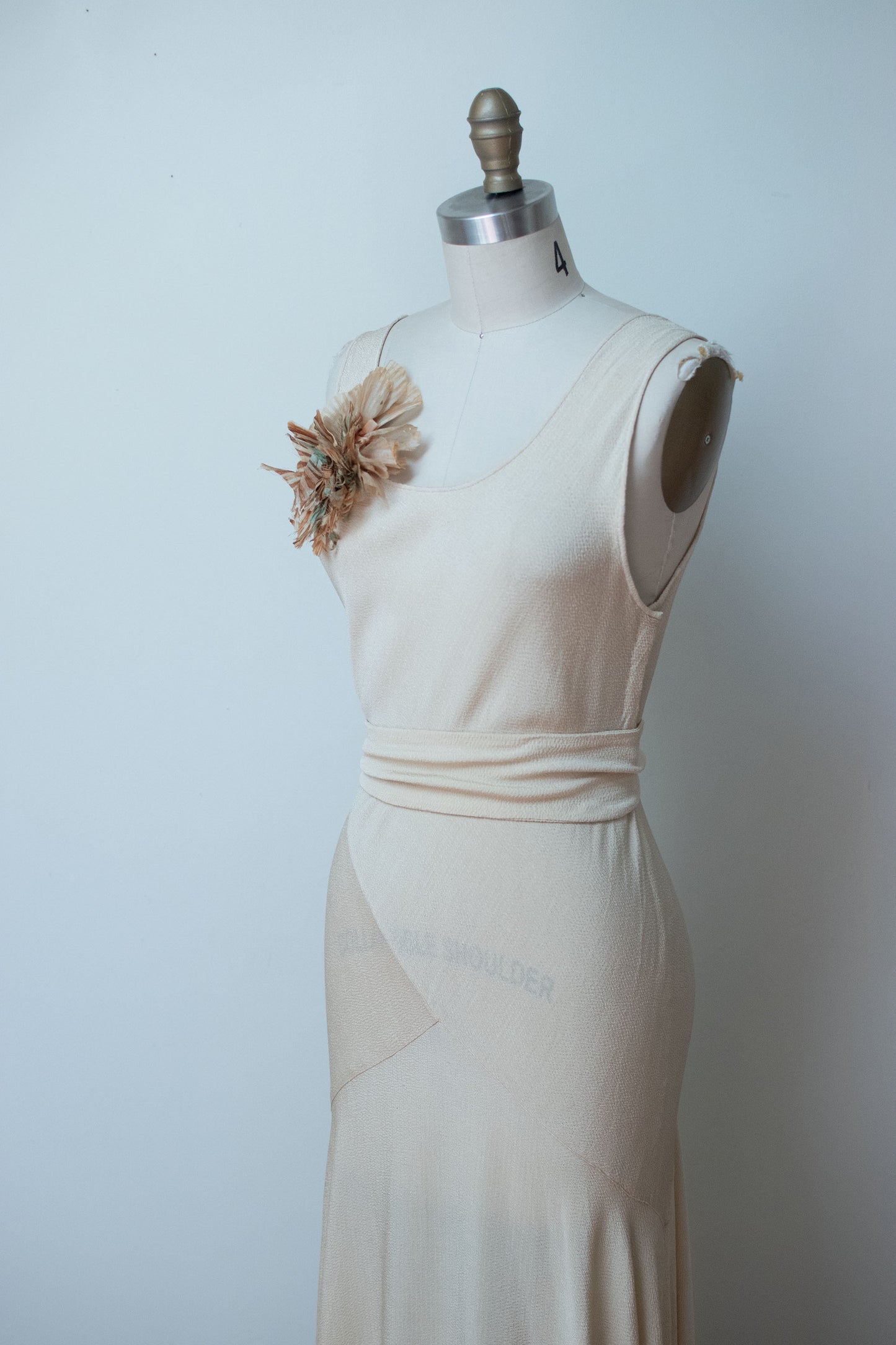 1930s Ivory Crepe Gown