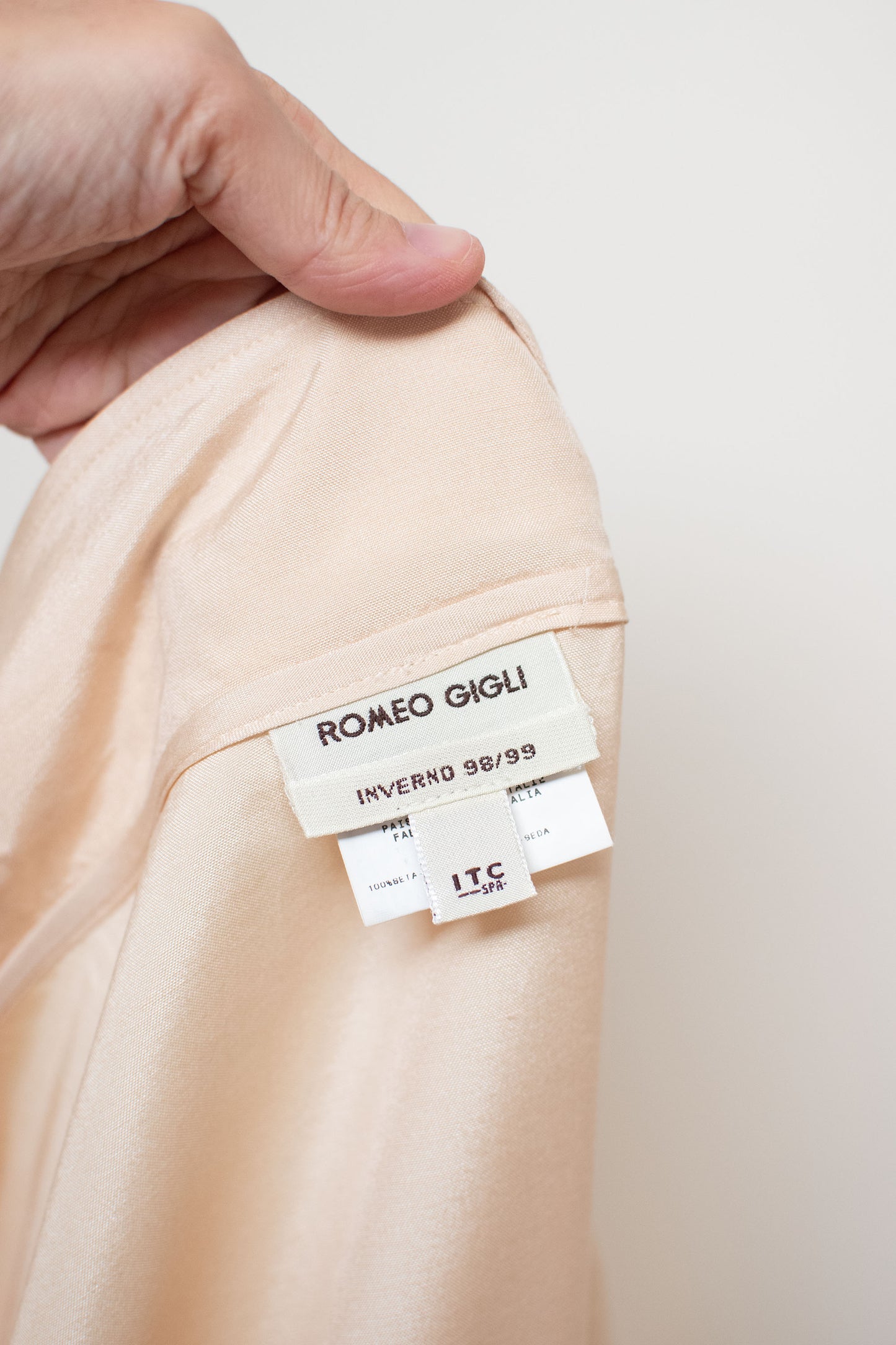 1990s One Shoulder Silk Shirt | Romeo Gigli