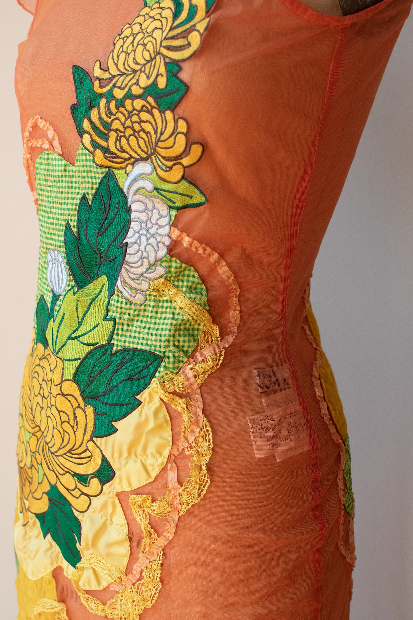 Orange Mesh Applique Dress | Yoshiki Hishinuma
