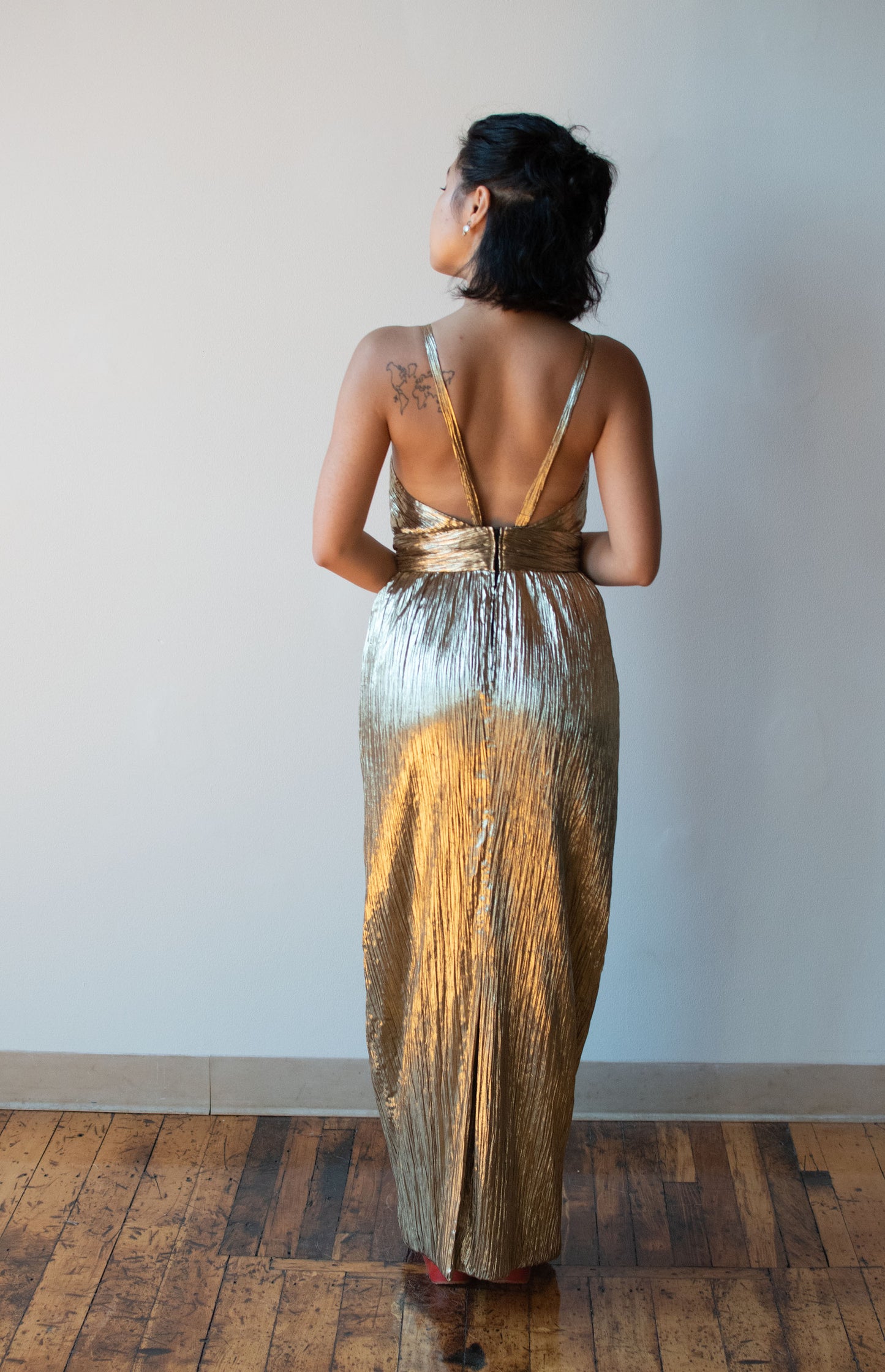 Gold Lamé Dress | Estevez