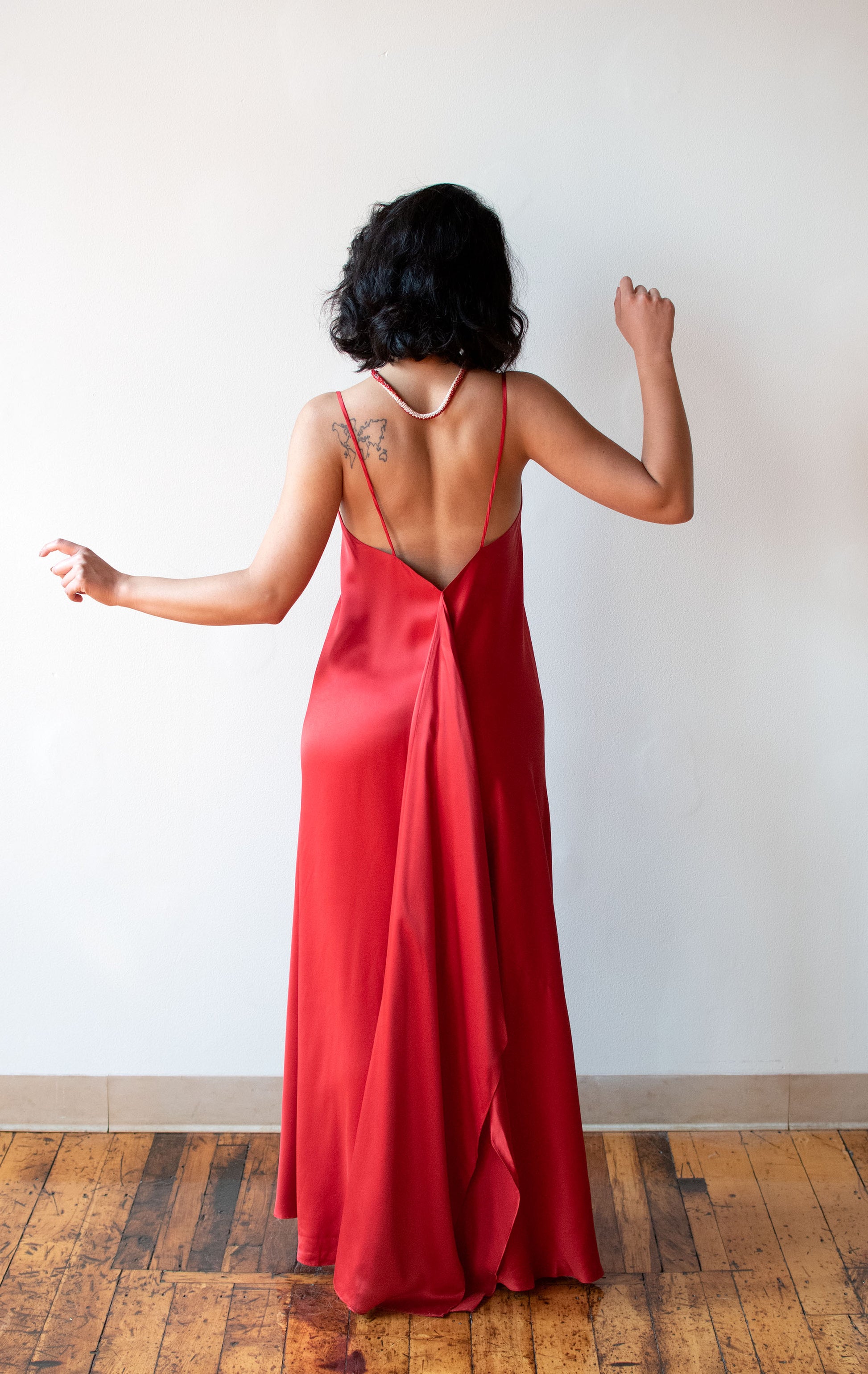 Red Silk Slip Dress Red Silk Slip Dress