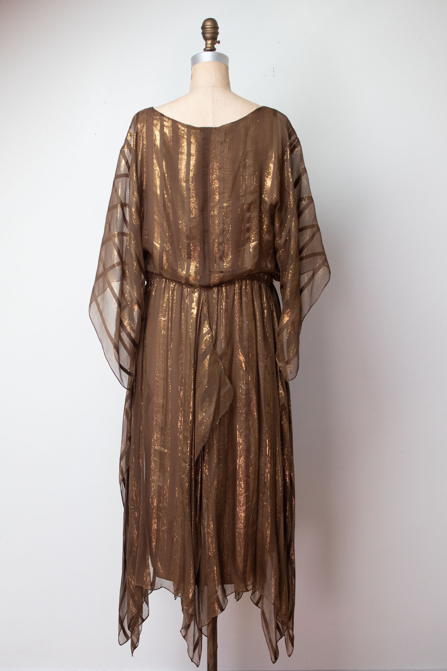 1980s Metallic Silk Dress