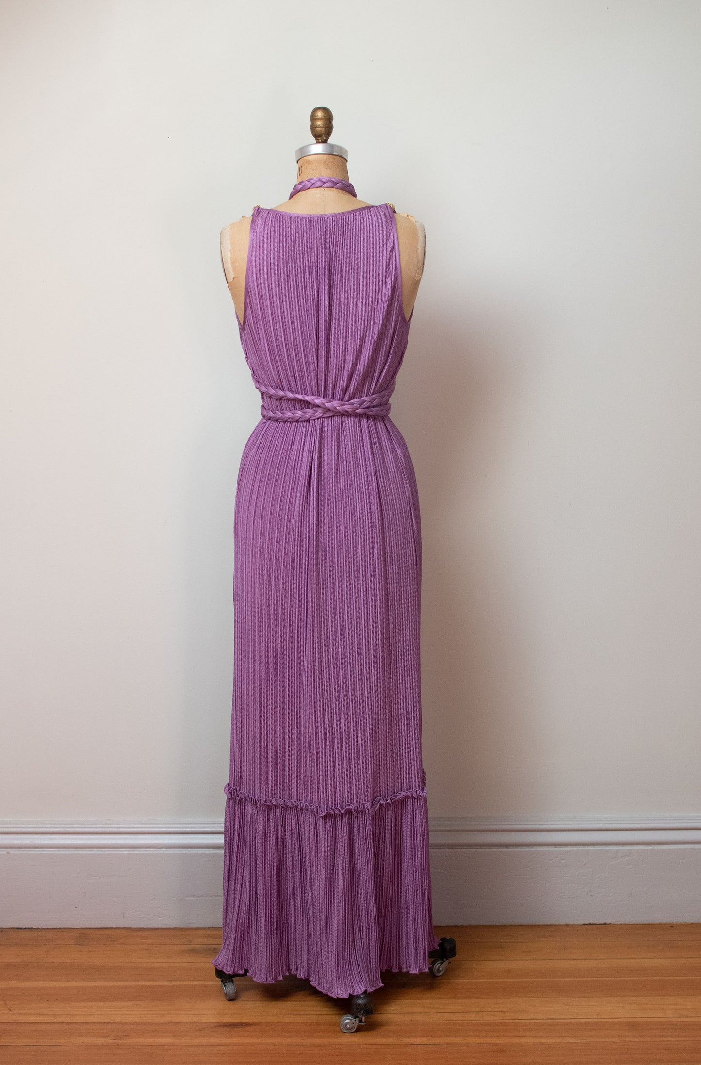 1980s Lilac dress w/ Braided Belt | Mary Mcfadden