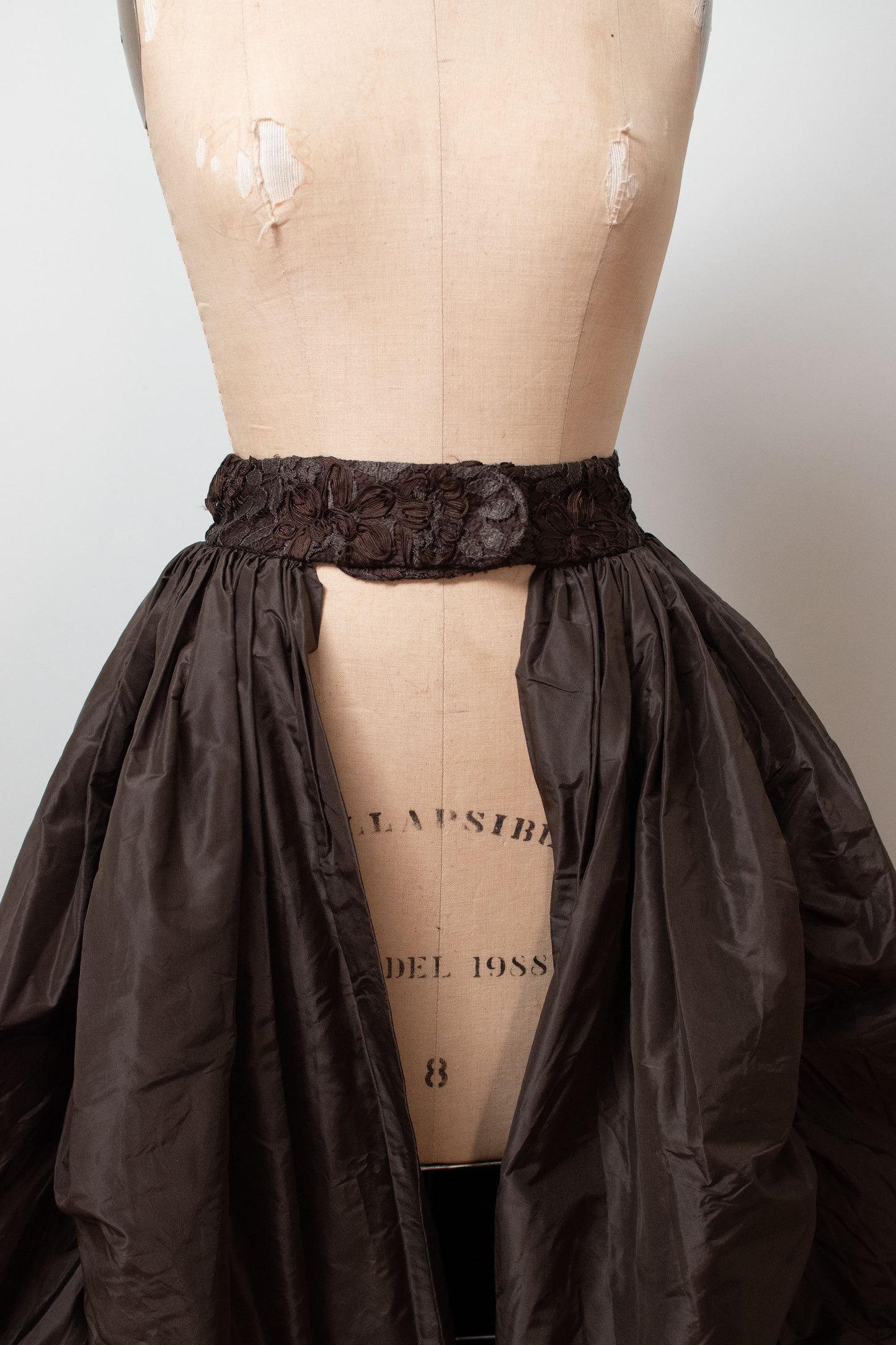 1980s Brown Silk Overskirt