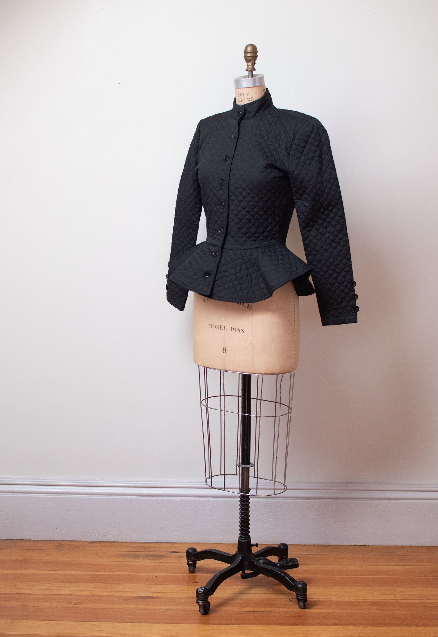 1980s Quilted Peplum Jacket | Betsey Johnson Punk Label