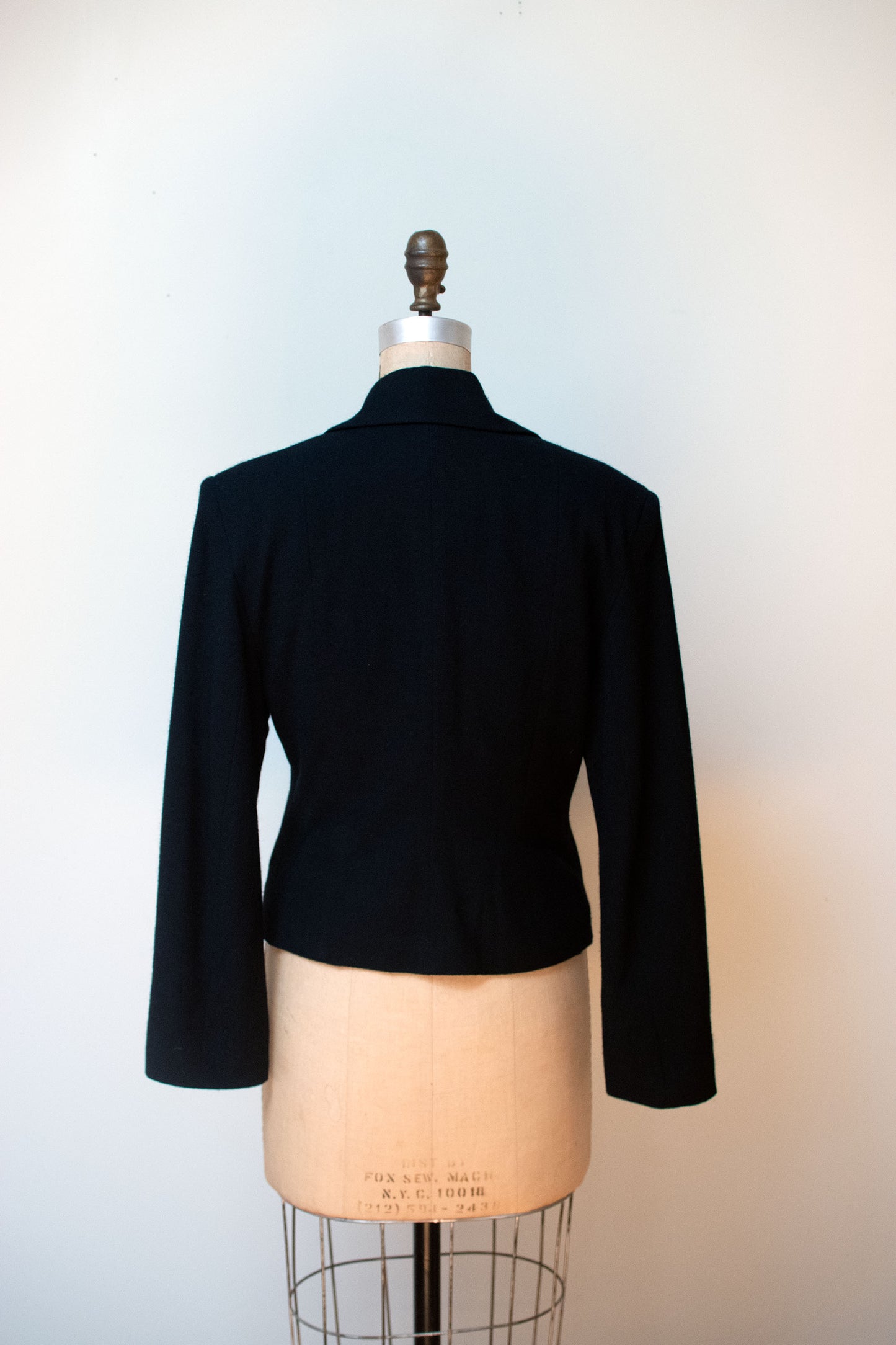 Black Wool Door Knocker Blazer | Todd Oldham Fall 1992