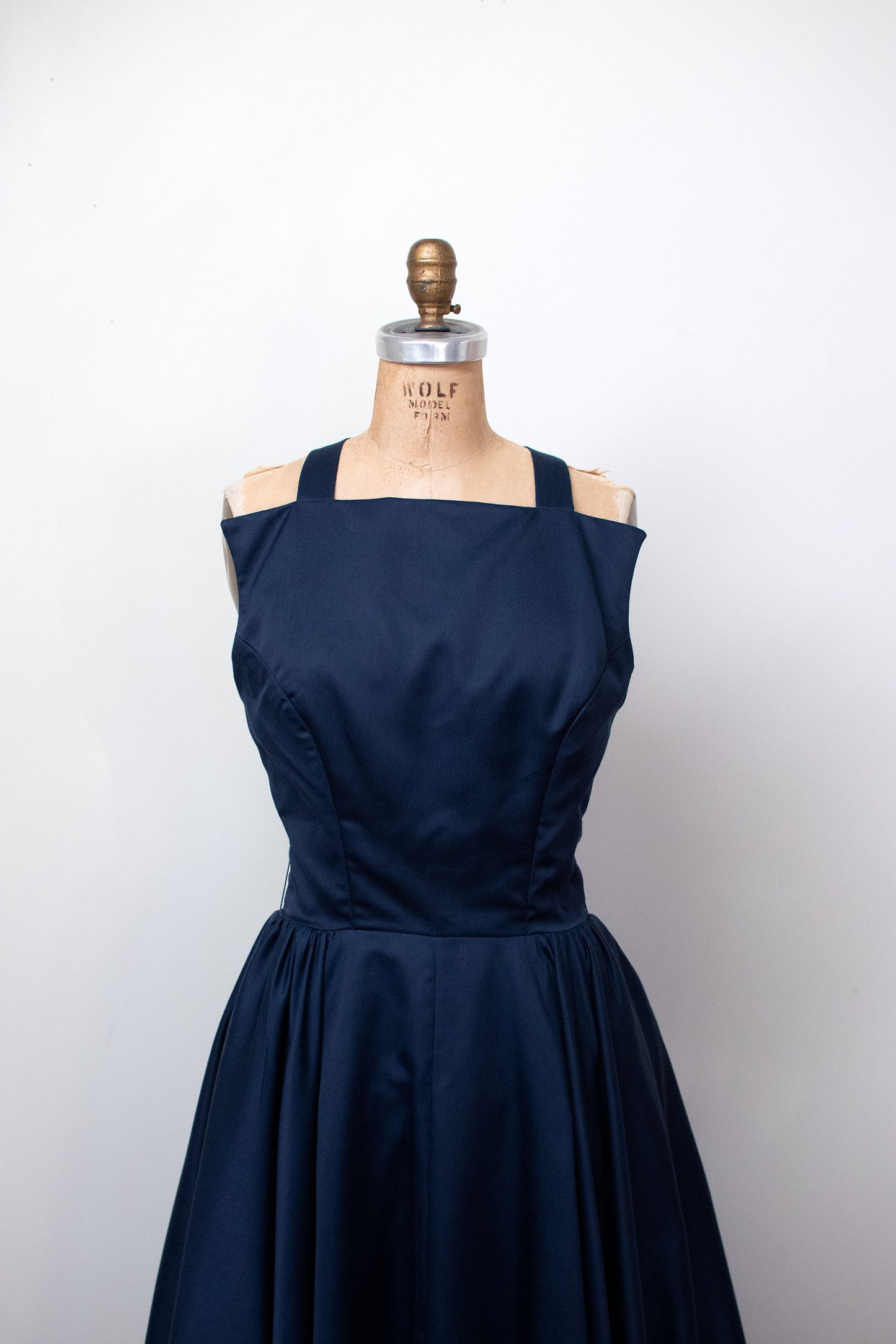1980s Navy Blue Dress | Victor Costa