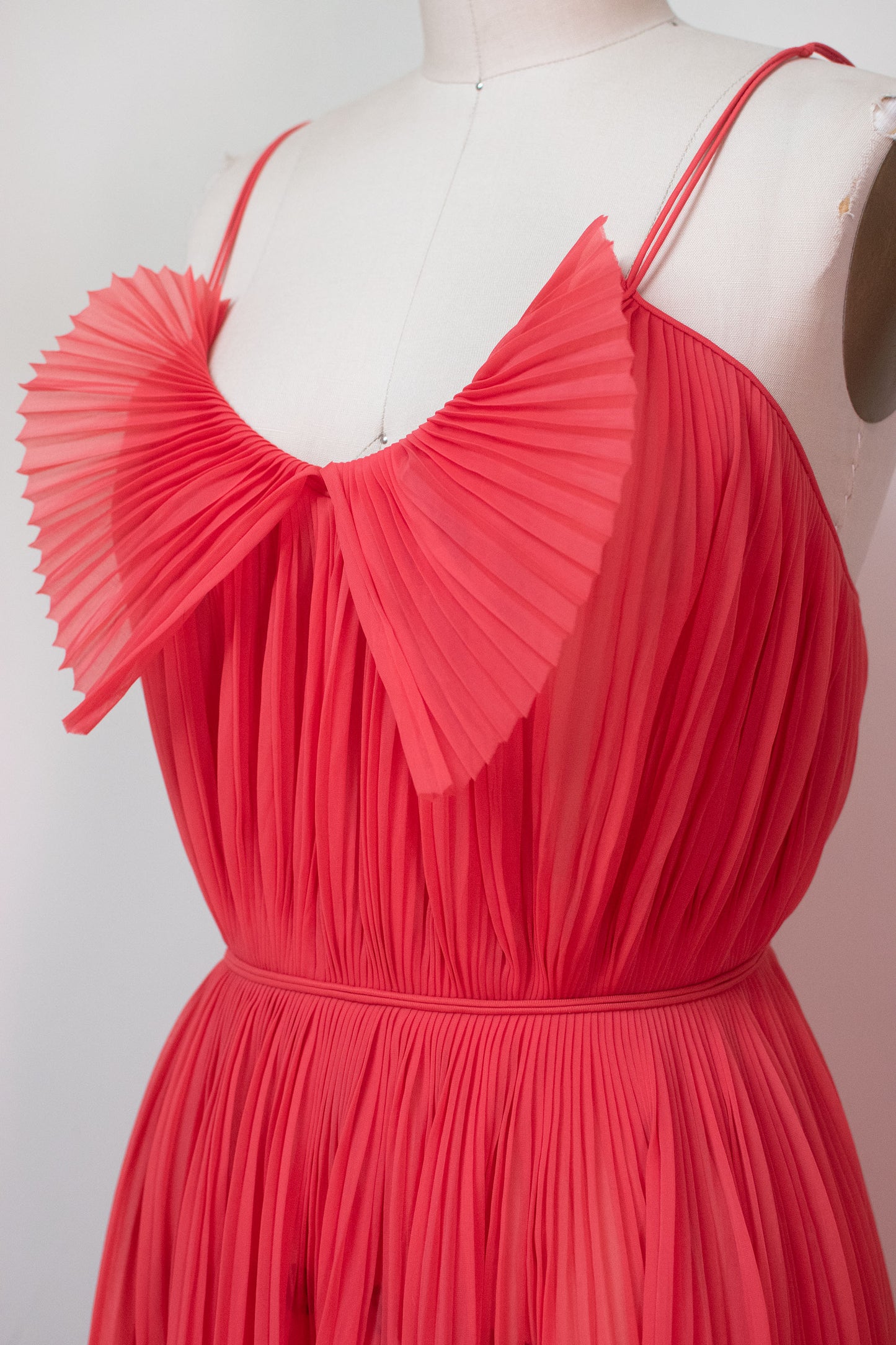 1960s Coral Pleated Nightgown