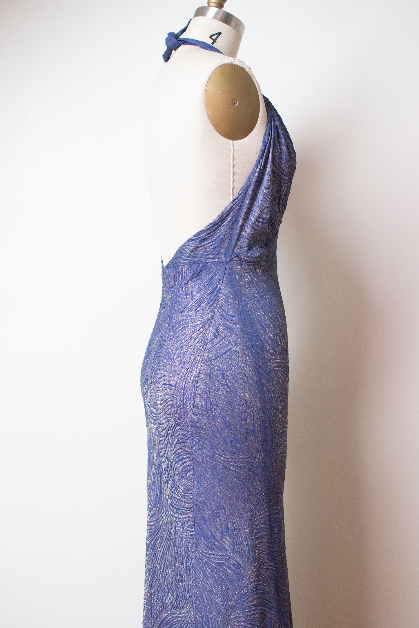 1930s Blue Lame Gown