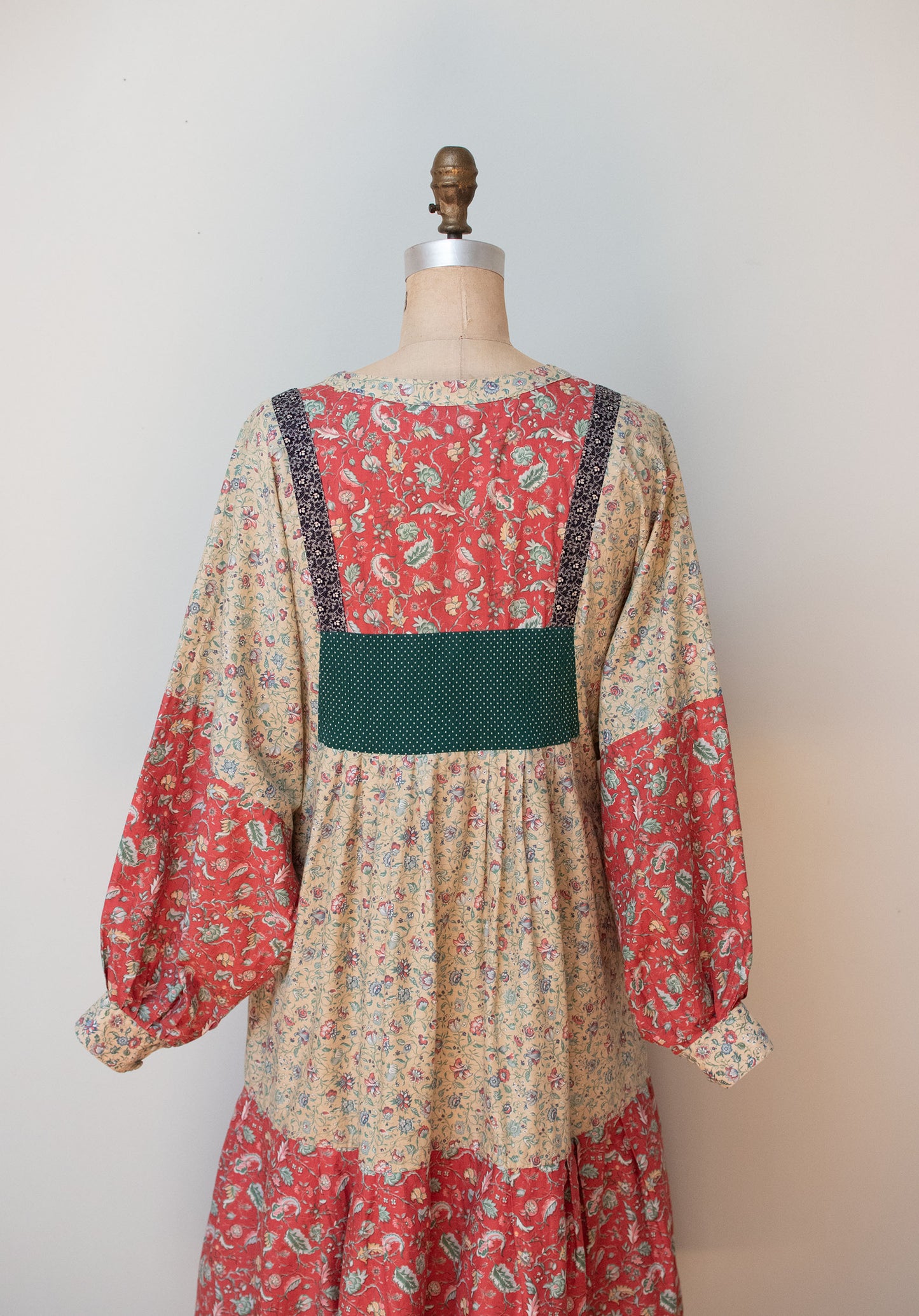 1980s Mixed Floral Print Dress