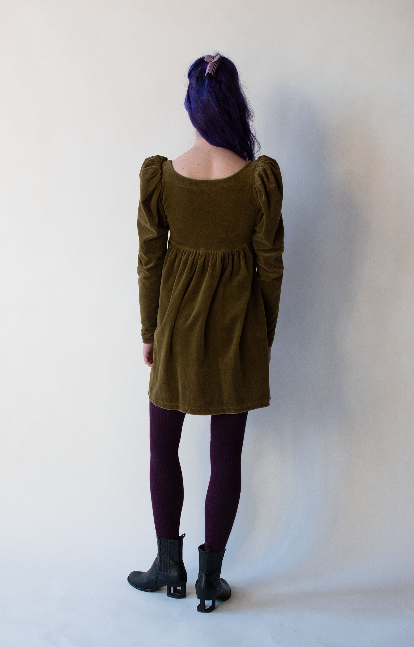 1980s Green Velvet Dress 1980s Green Velvet Dress