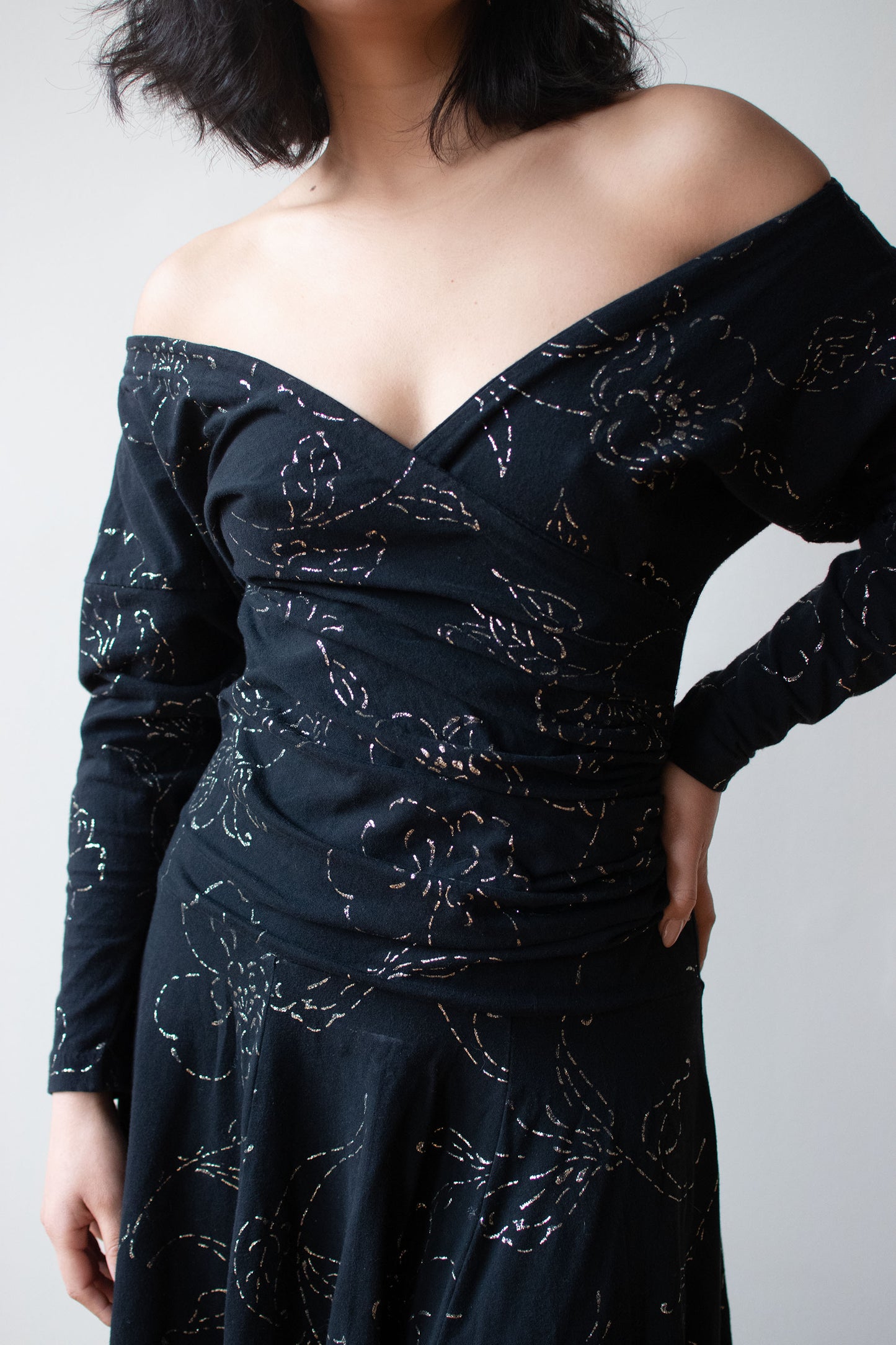 Black Glitter Jersey Dress | Betsey Johnson Punk Label