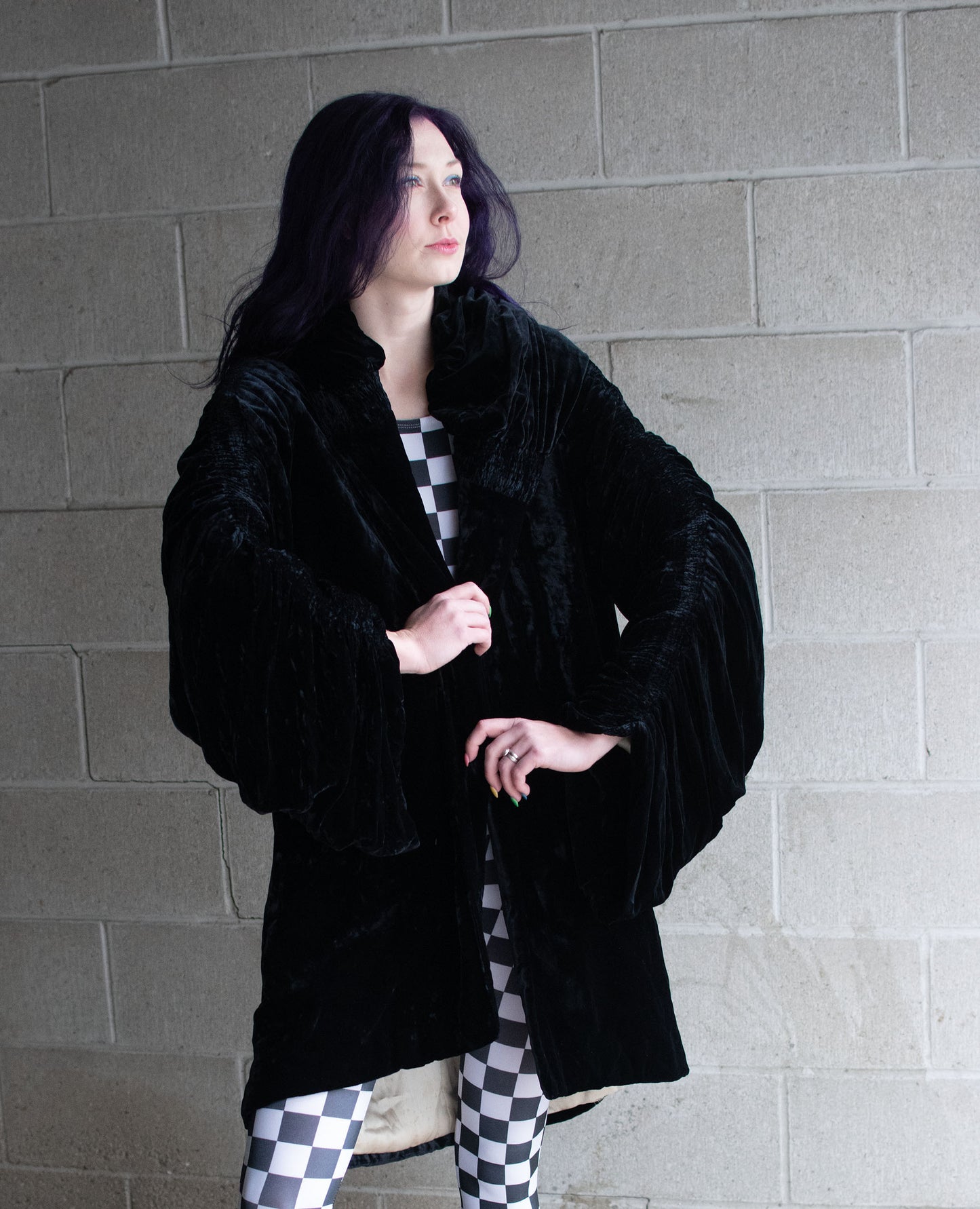 1920s Black Velvet Opera Coat