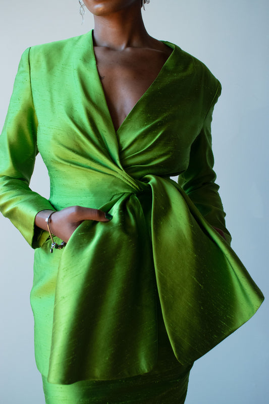 Green Silk Suit | Donna Karan