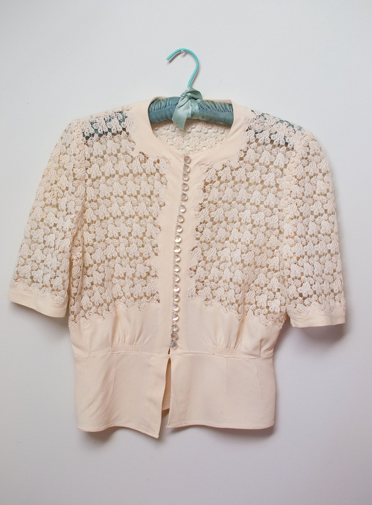 1930s Cream Crochet Blouse | FOGA