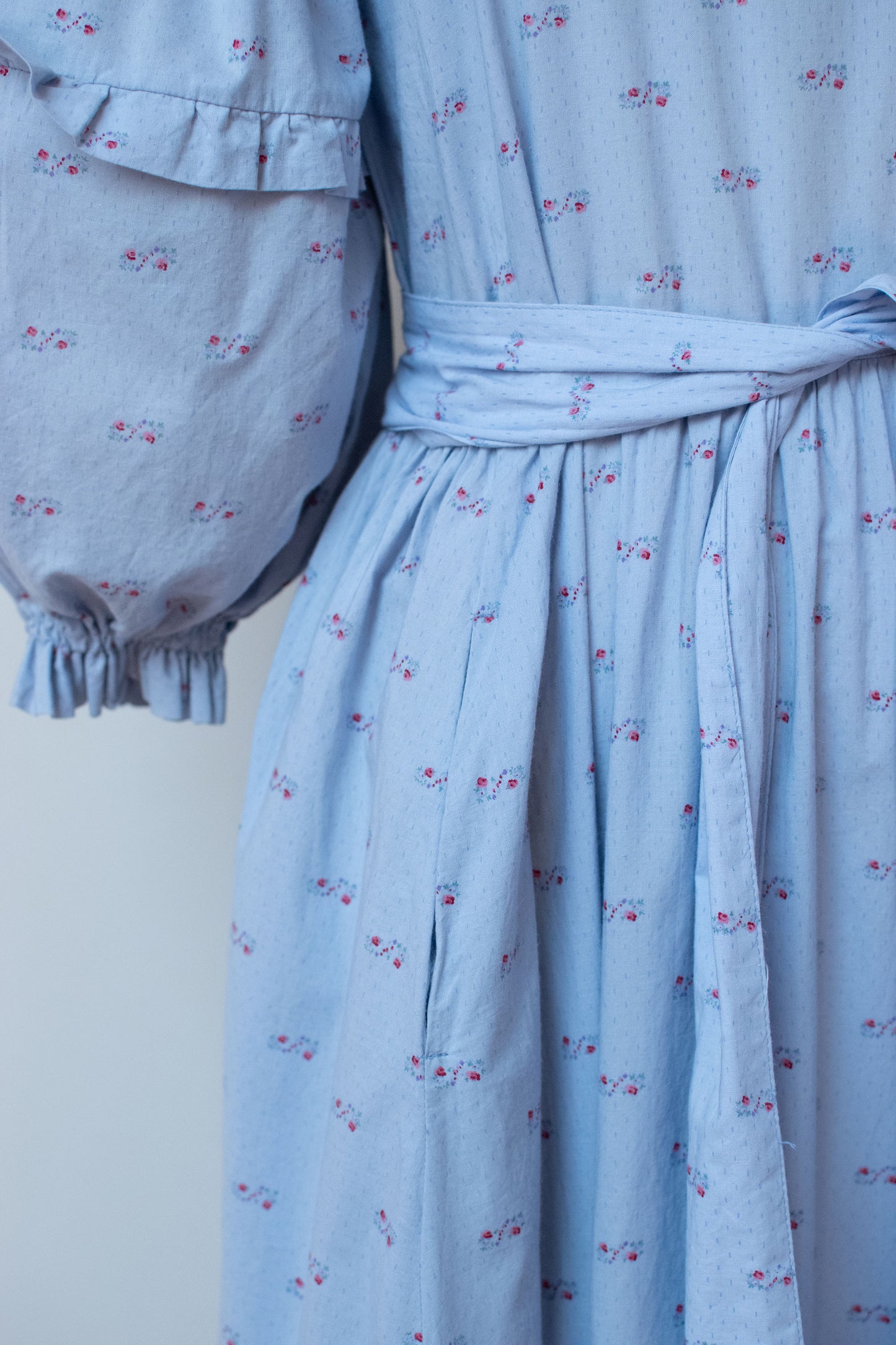 1980s Periwinkle Balloon Sleeve Dress | Laura Ashley