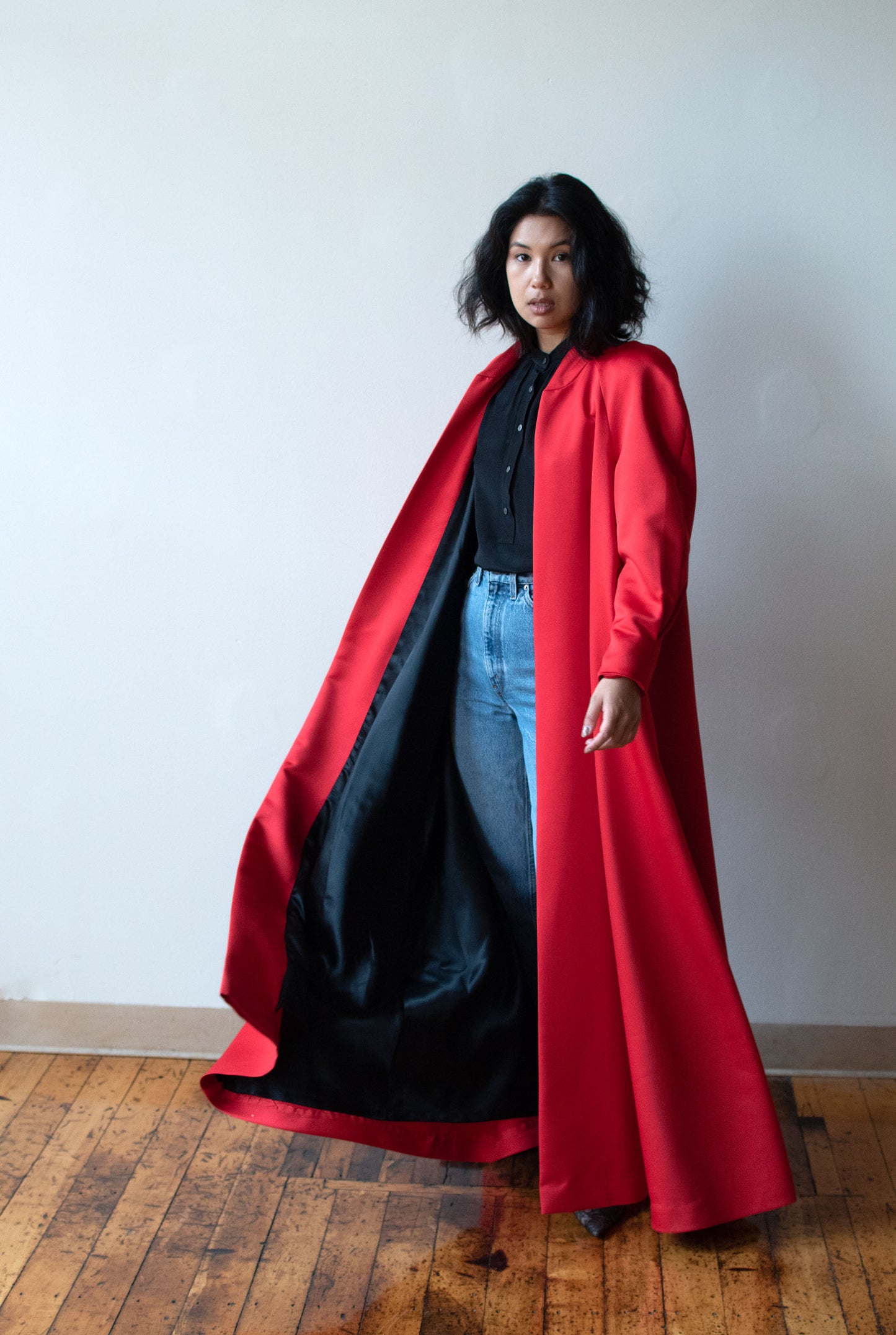 Red Evening Coat | Victor Costa