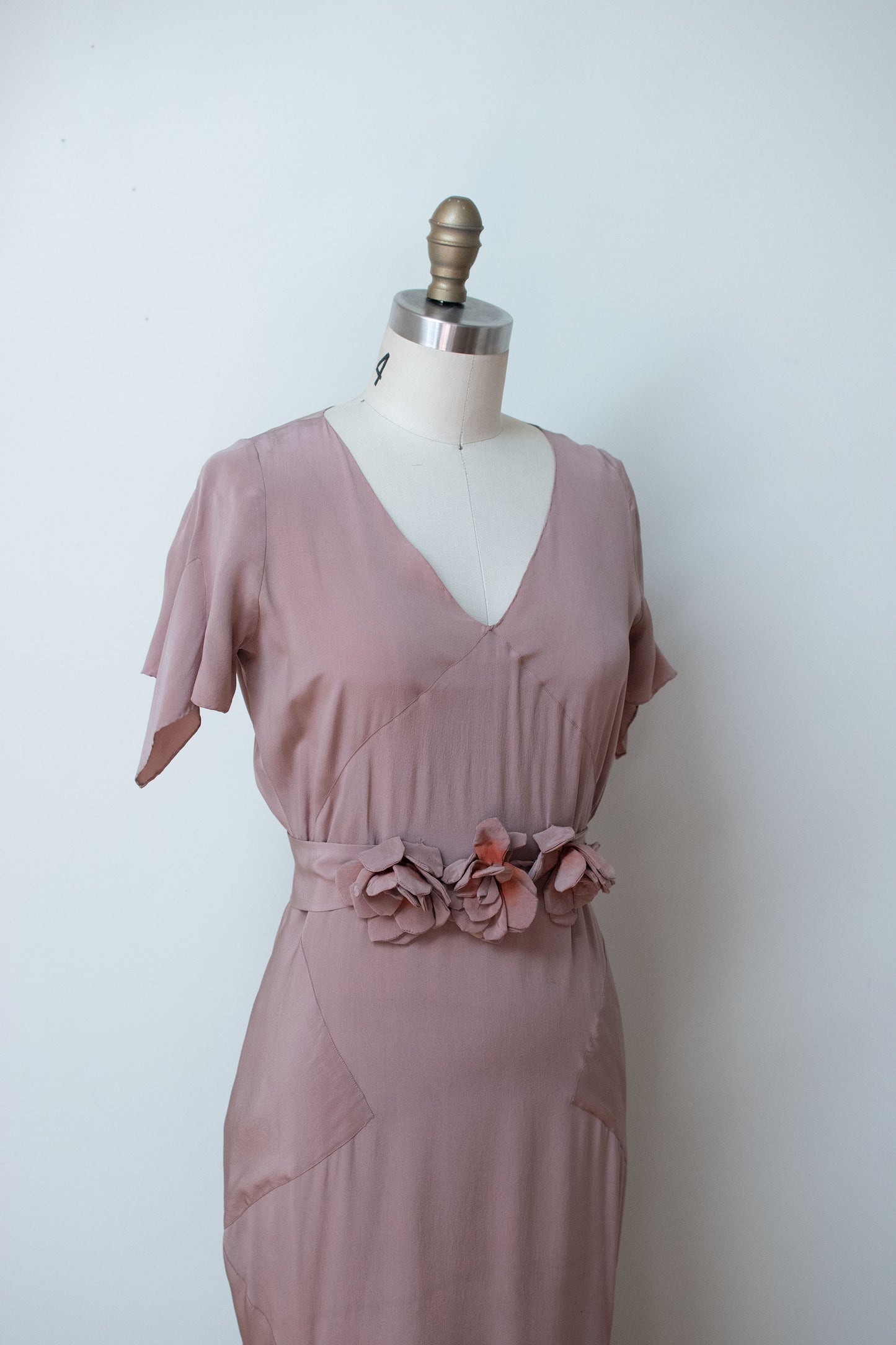 1930s Mauve Silk Dress