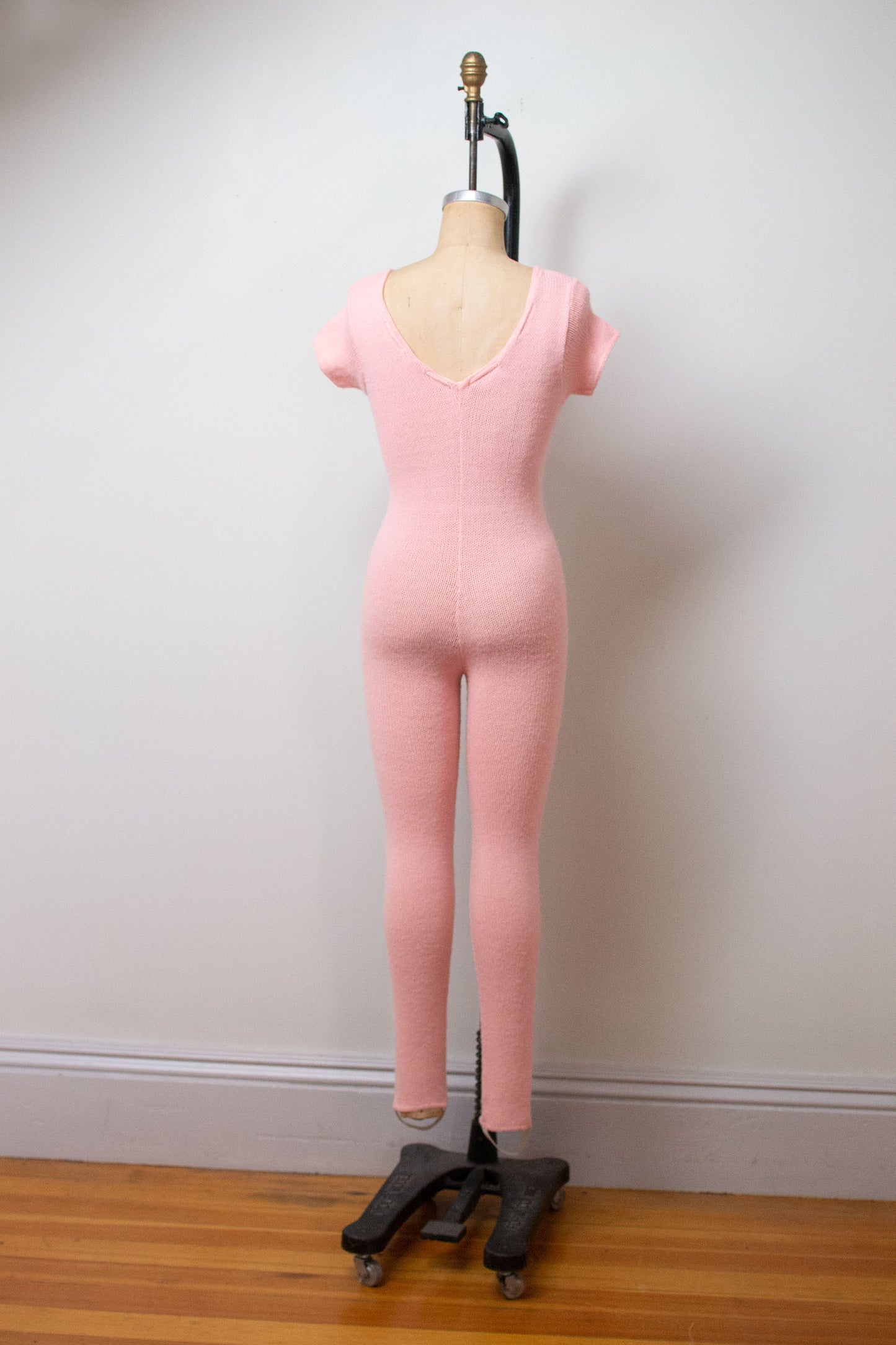 1970s Ballet Pink Knit Unitard