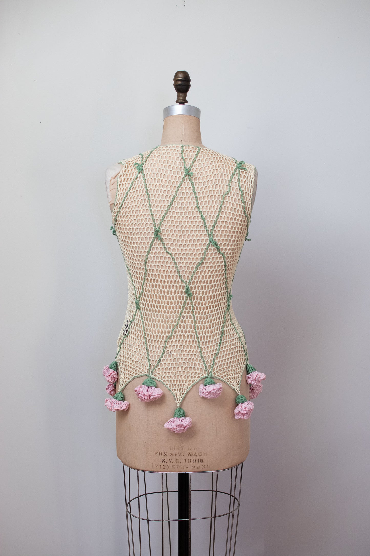 1990s Crochet Rose Vest | Moschino