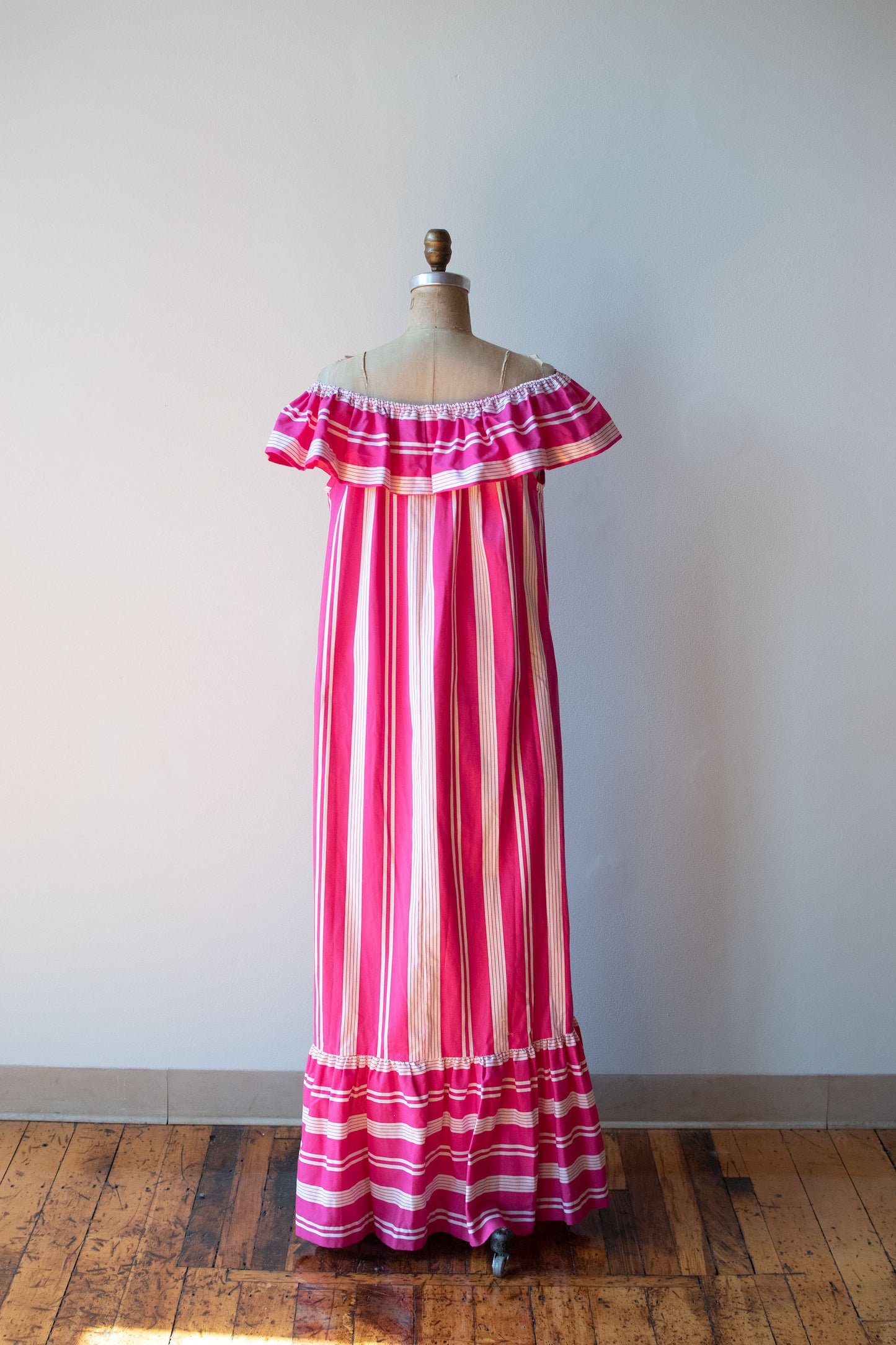 1980s Pink Striped Dress | David Brown